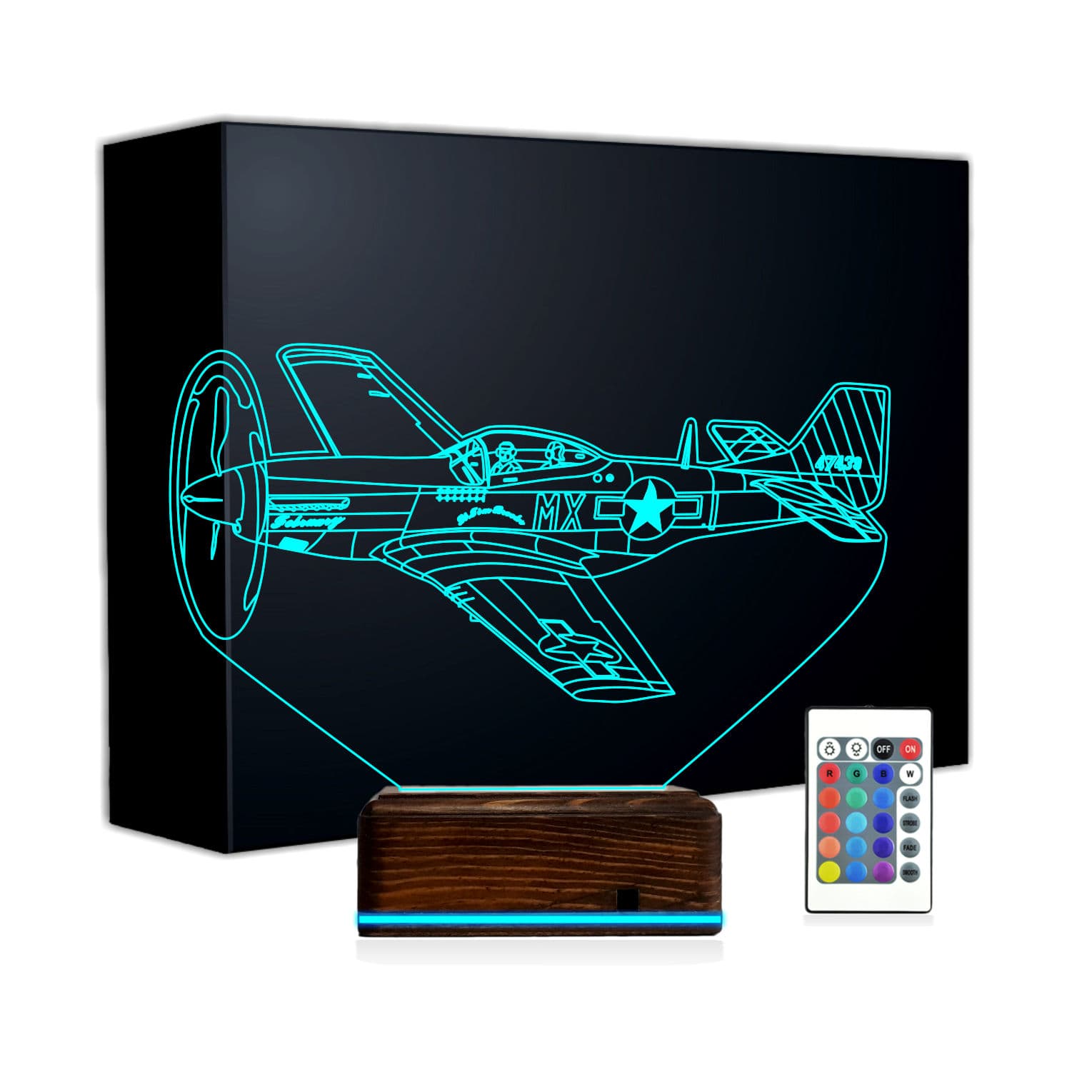 Самолет Истребитель — 3D LED Ночник | Подарок мужчине 1