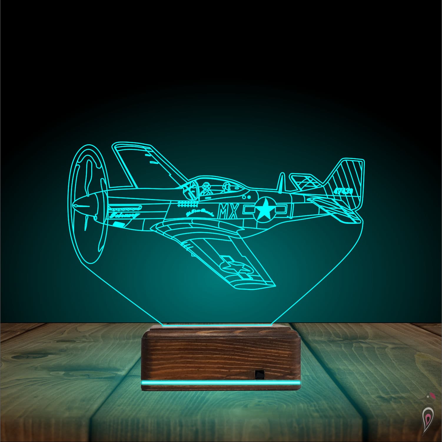 Самолет Истребитель — 3D LED Ночник | Подарок мужчине 4