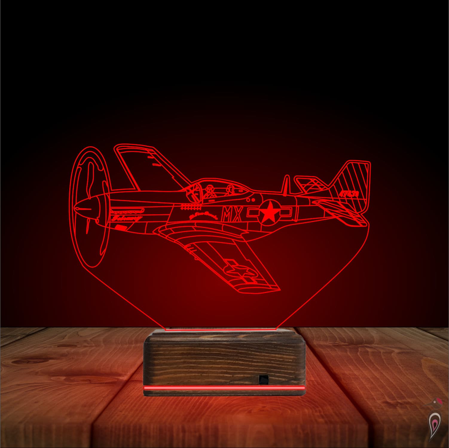 Самолет Истребитель — 3D LED Ночник | Подарок мужчине 5