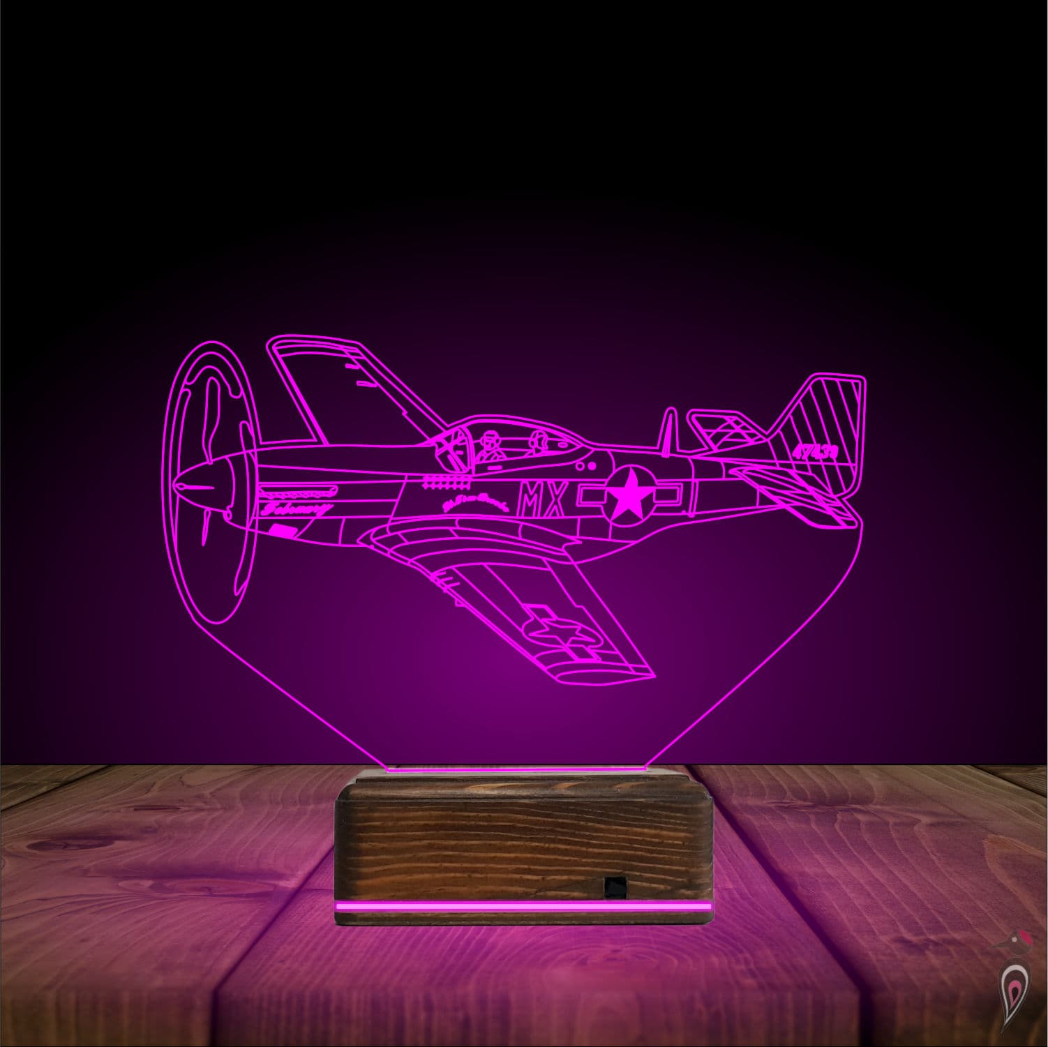 Самолет Истребитель — 3D LED Ночник | Подарок мужчине 6