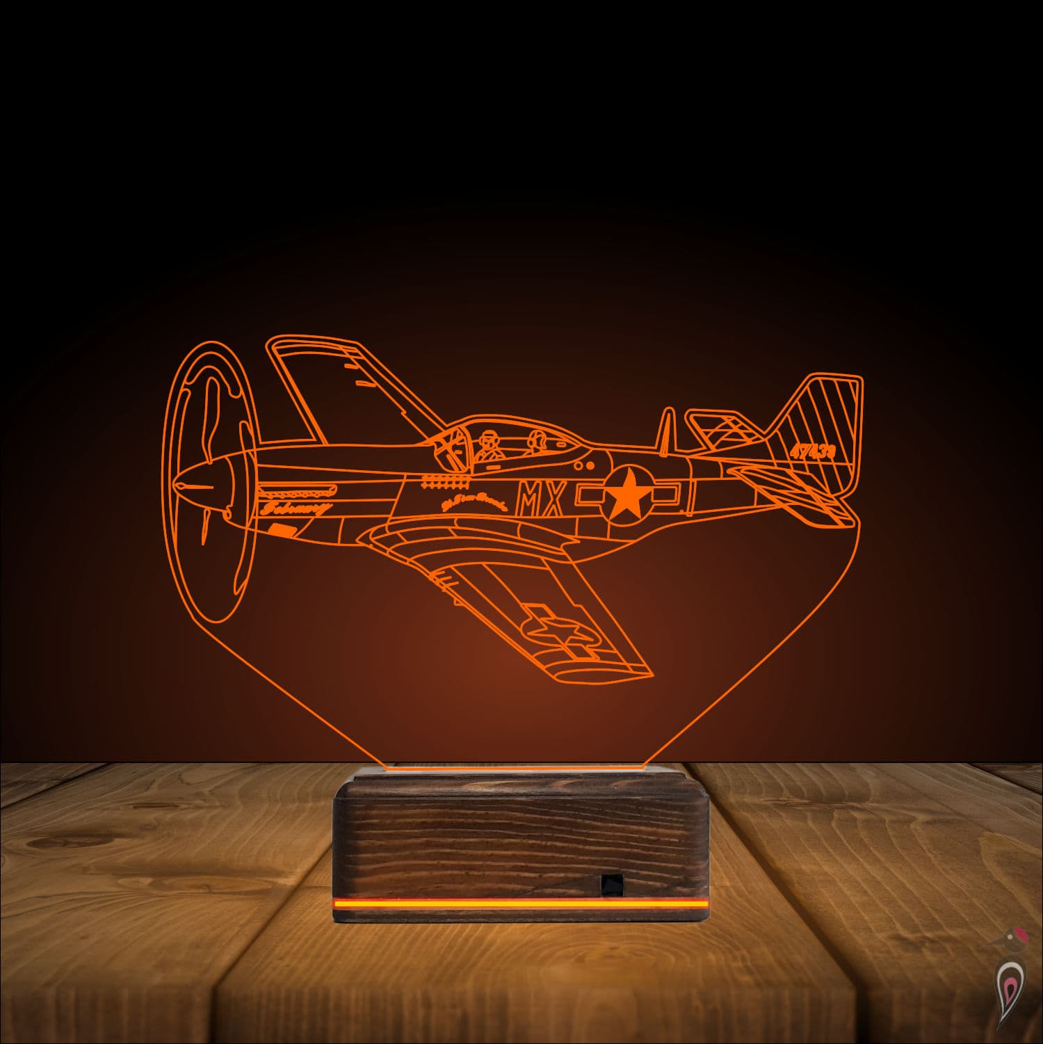 Самолет Истребитель — 3D LED Ночник | Подарок мужчине 9