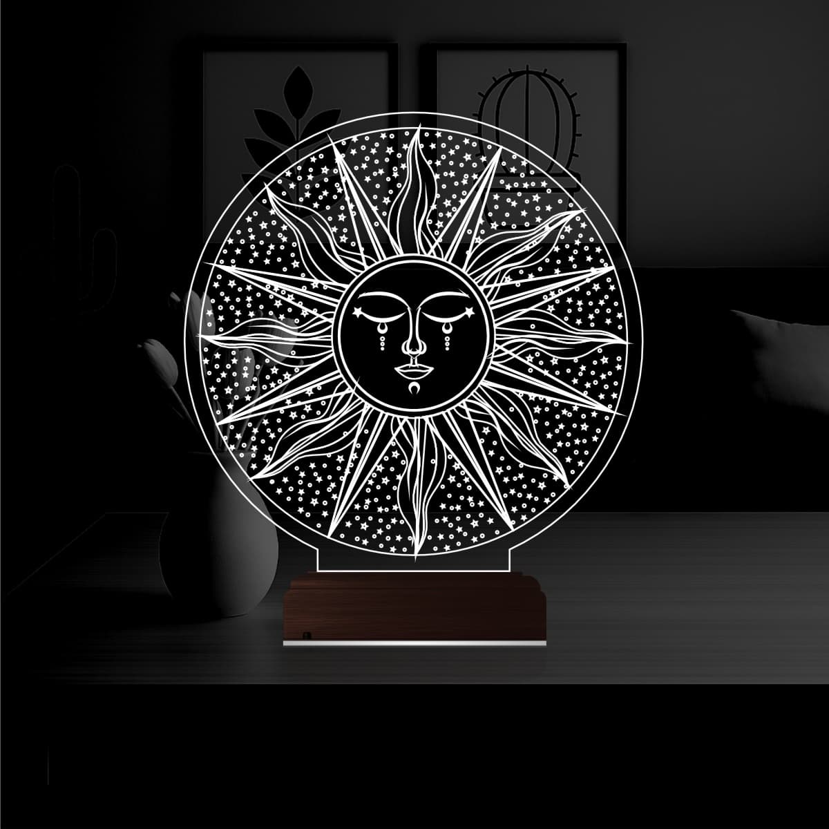 Солнце с Ликом — 3D LED Ночник | Подарок на удачу 1