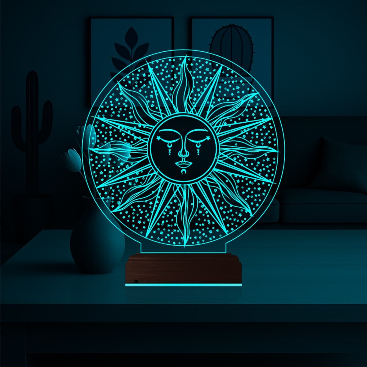 Солнце с Ликом — 3D LED Ночник | Подарок на удачу 3