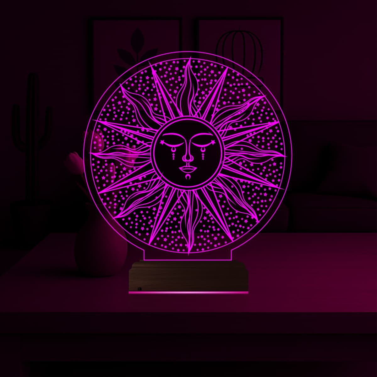 Солнце с Ликом — 3D LED Ночник | Подарок на удачу 4