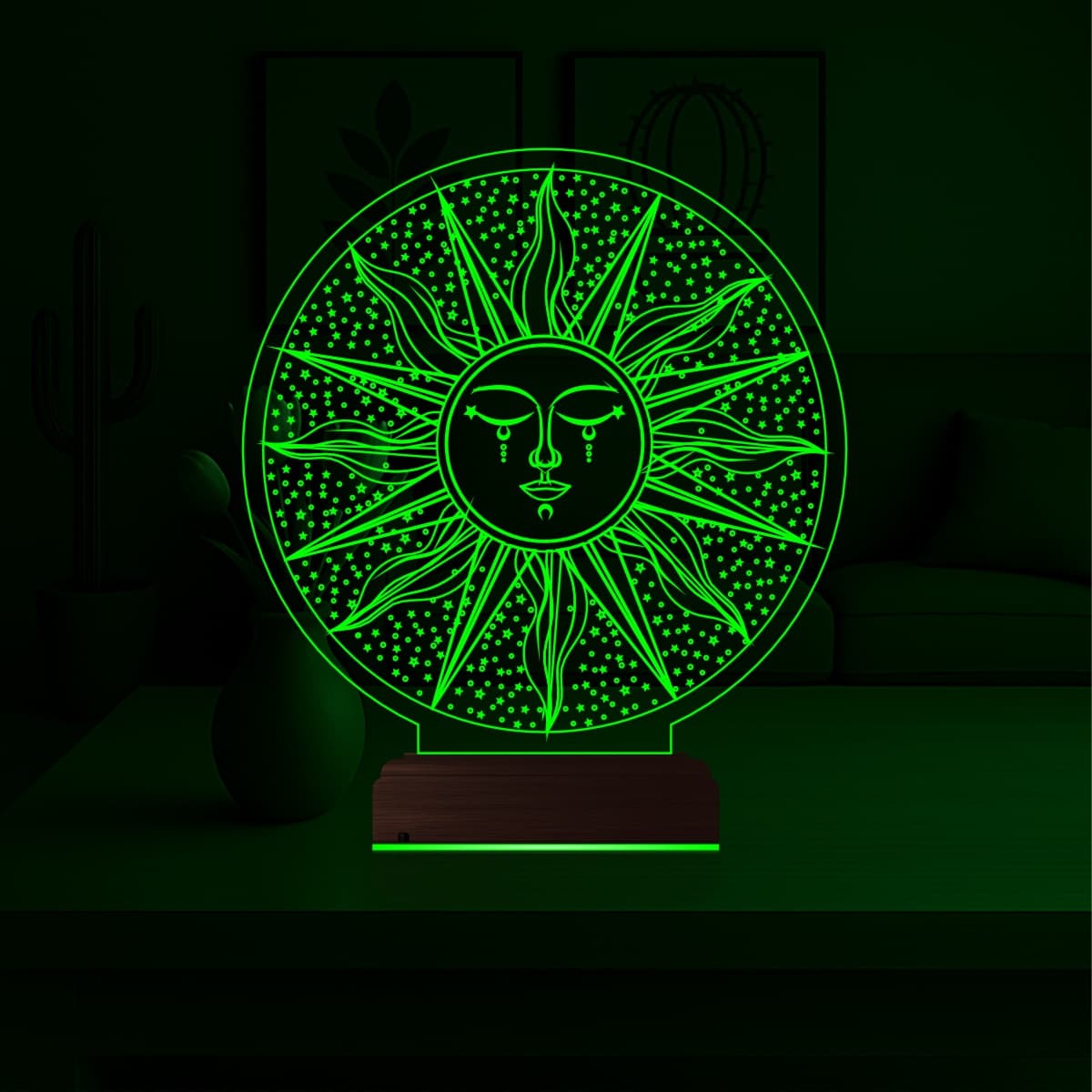 Солнце с Ликом — 3D LED Ночник | Подарок на удачу 5