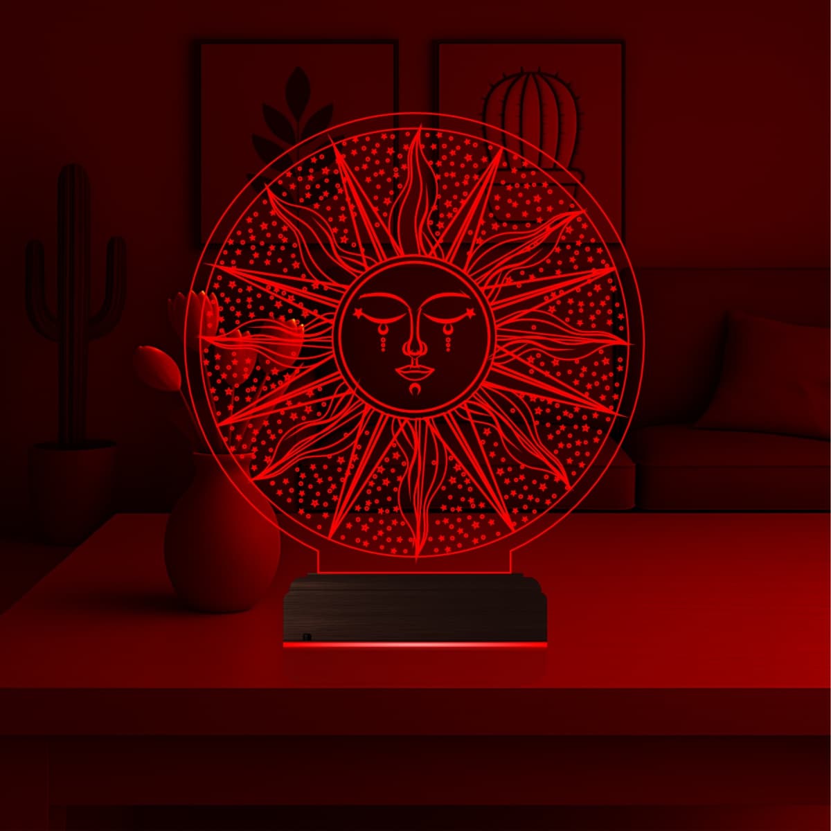 Солнце с Ликом — 3D LED Ночник | Подарок на удачу 6