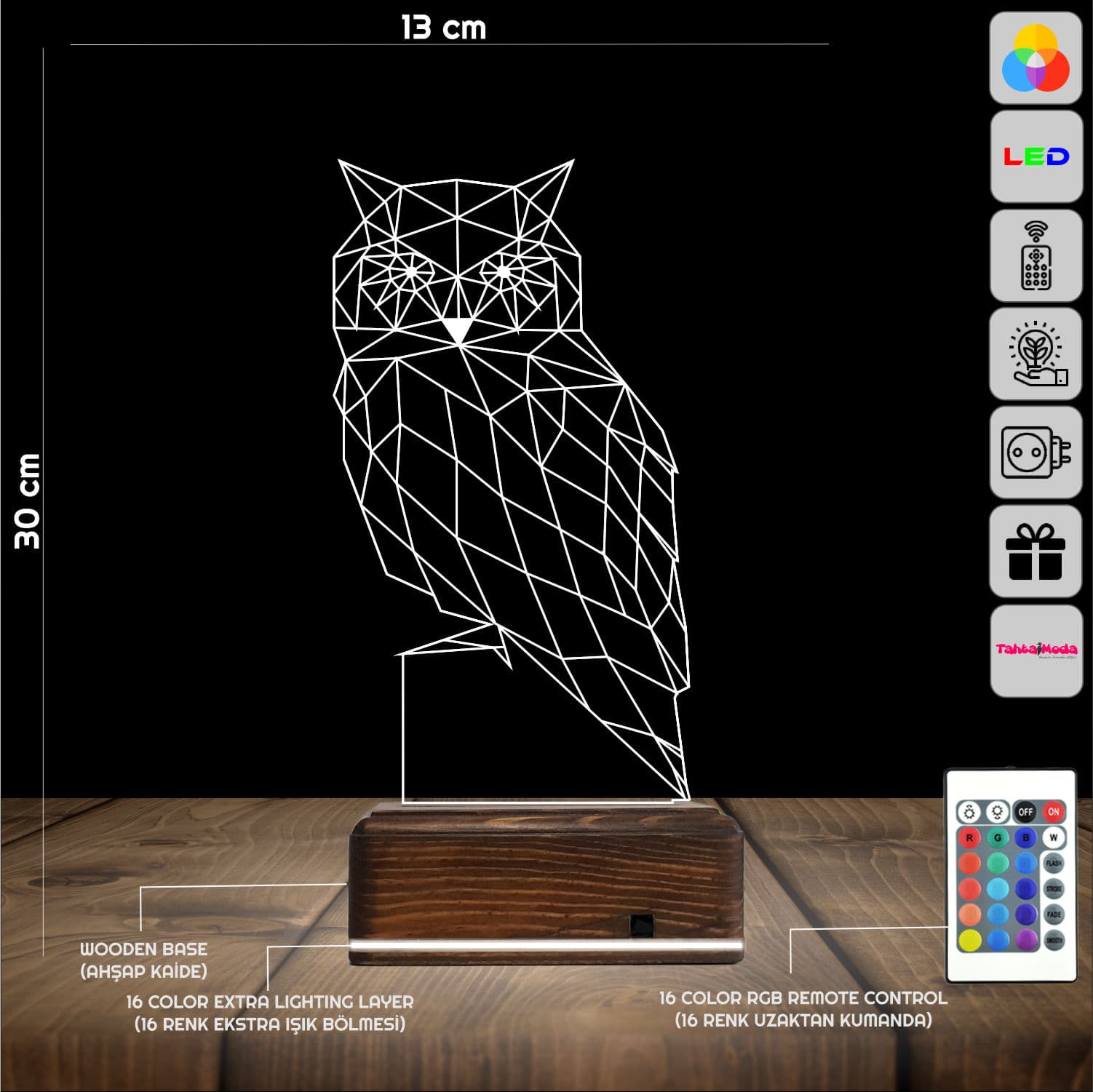 Сова — 3D LED Ночник | Стильный подарок 2