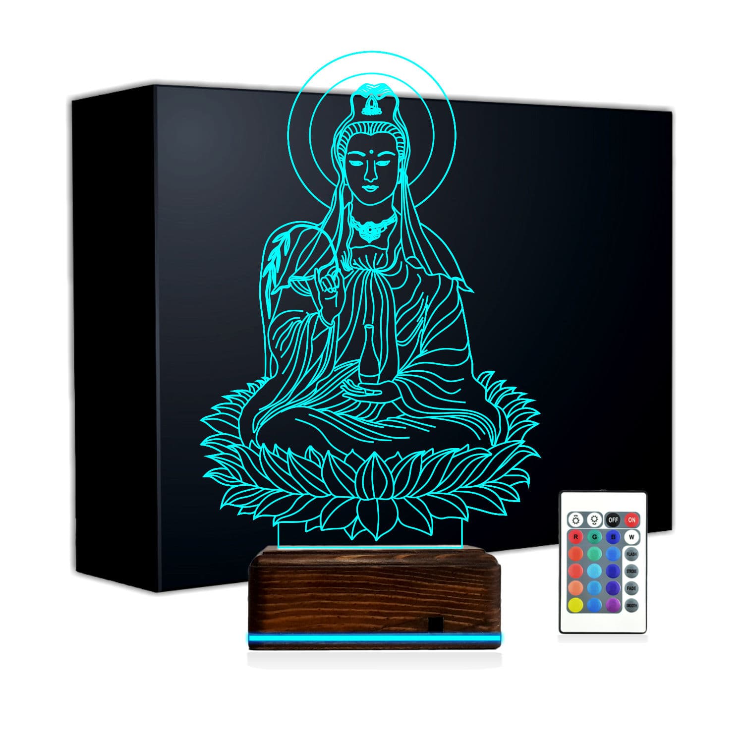Гуань Инь на лотосе — 3D LED Ночник | Подарок для души 1