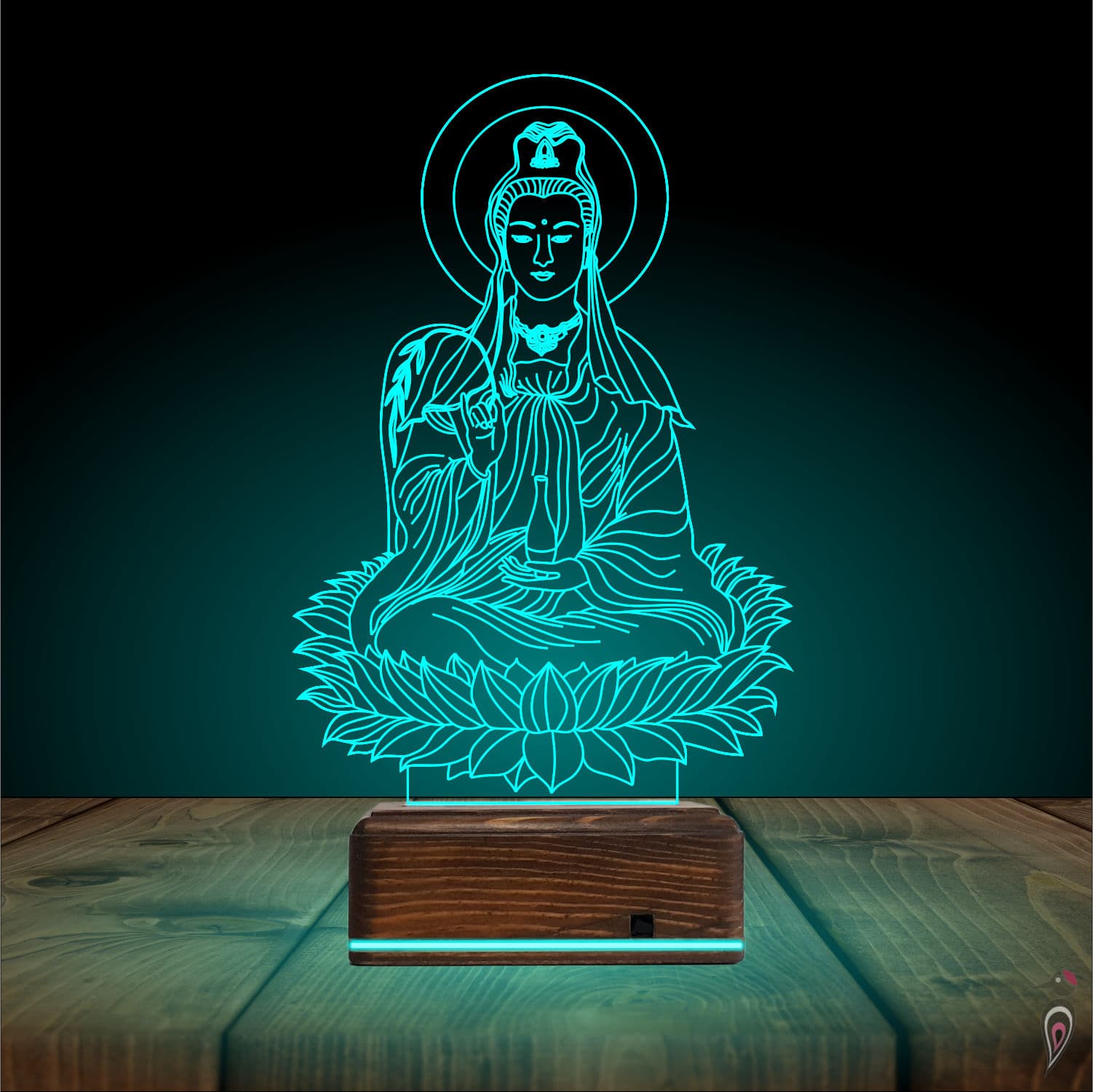 Гуань Инь на лотосе — 3D LED Ночник | Подарок для души 4