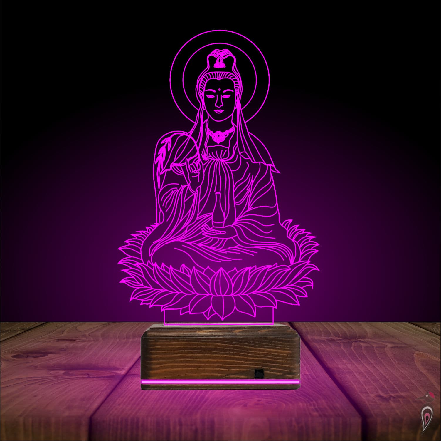 Гуань Инь на лотосе — 3D LED Ночник | Подарок для души 6