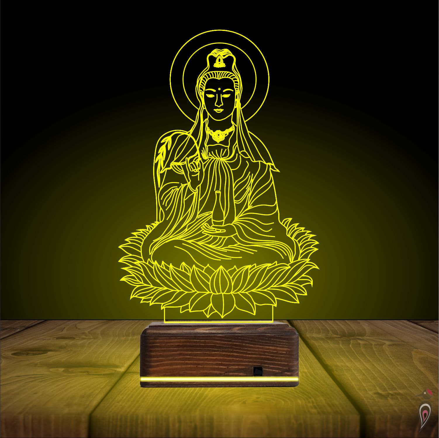 Гуань Инь на лотосе — 3D LED Ночник | Подарок для души 7