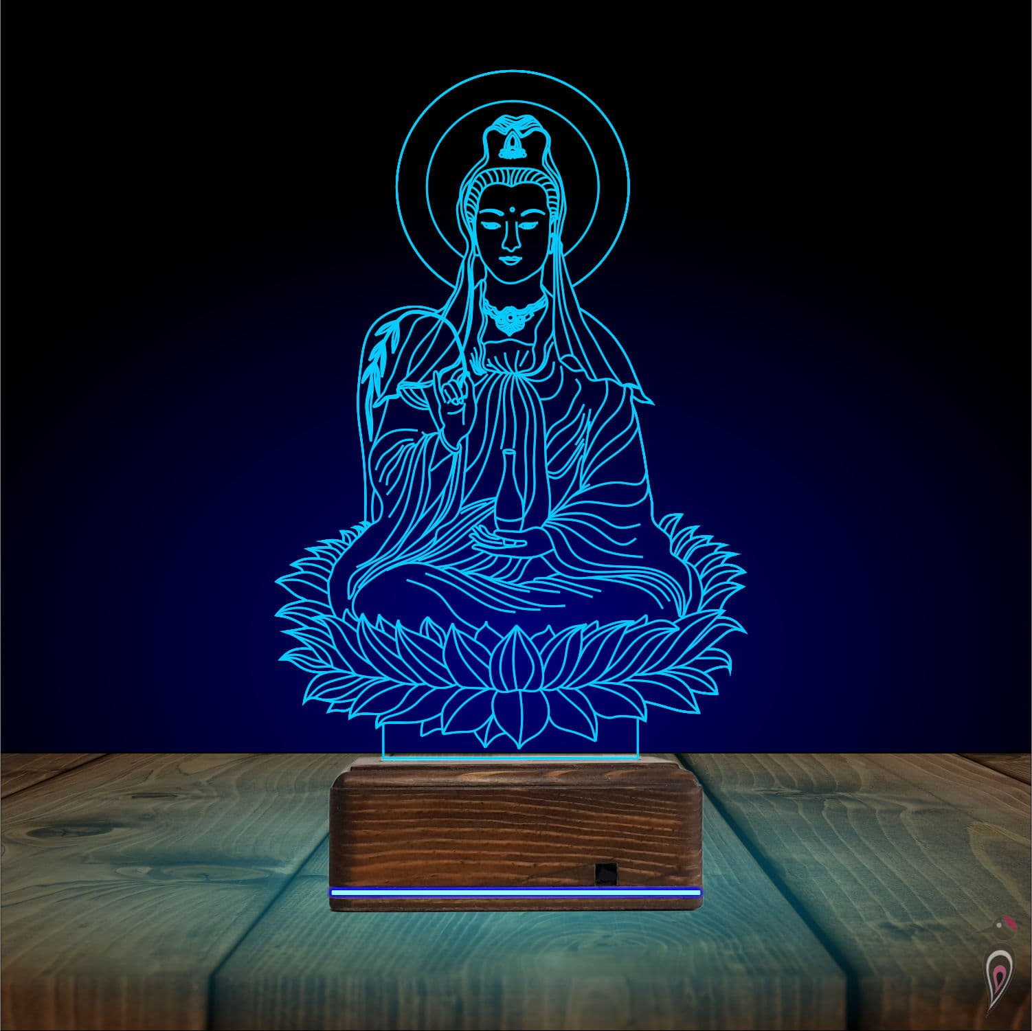 Гуань Инь на лотосе — 3D LED Ночник | Подарок для души 10