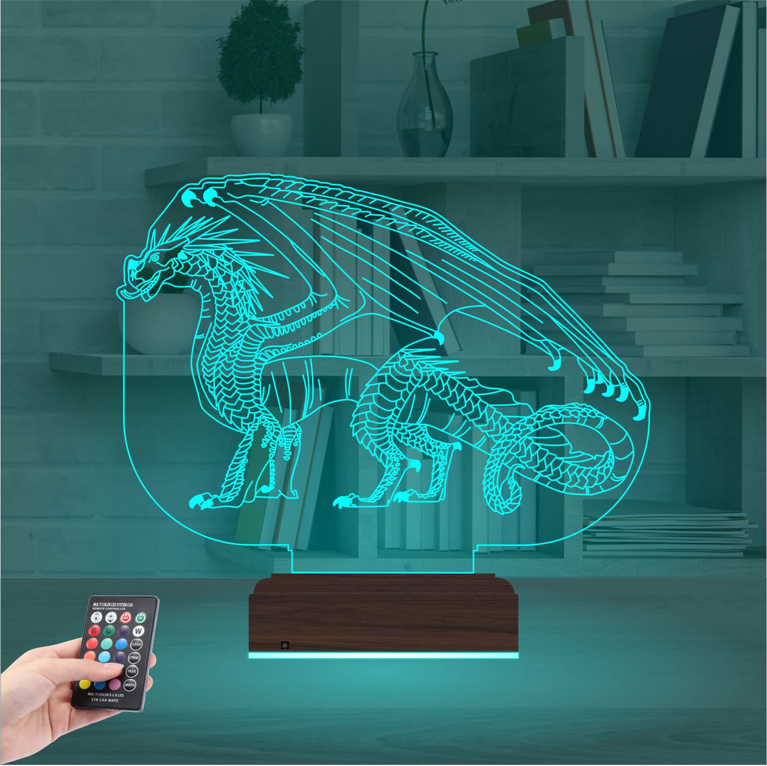 Дракон — 3D LED Ночник | Подарок детям и фанатам фэнтези 3