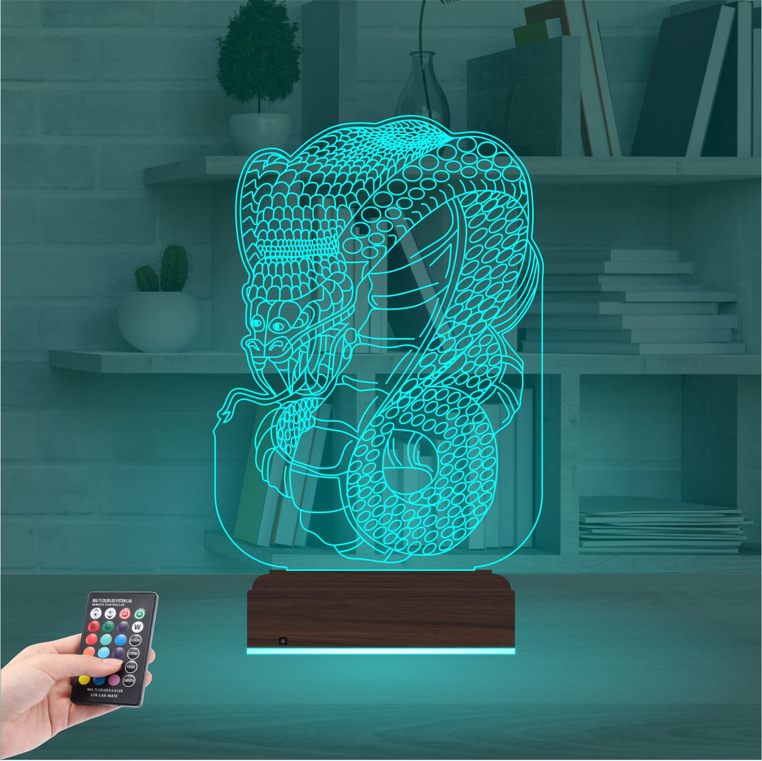 Кобра — 3D LED Ночник | Подарок мужчине или парню 3