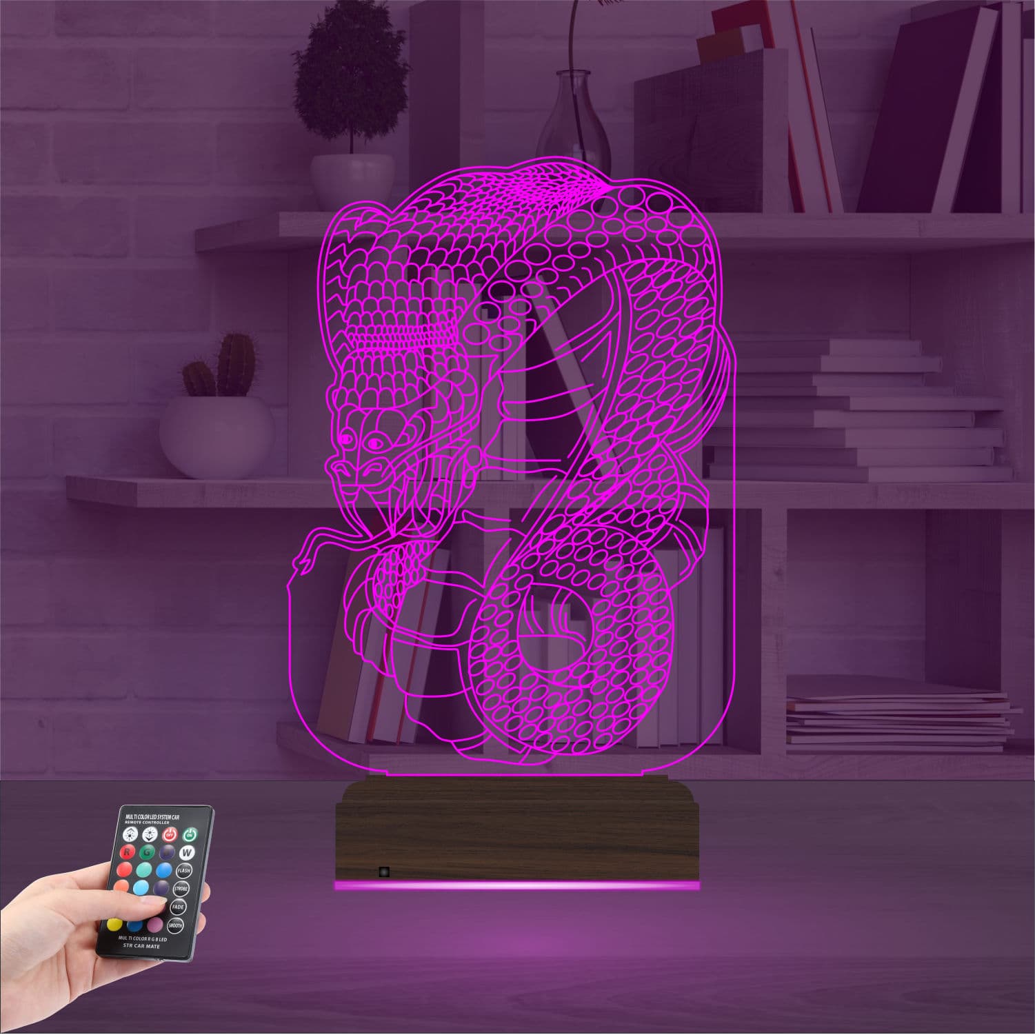 Кобра — 3D LED Ночник | Подарок мужчине или парню 4