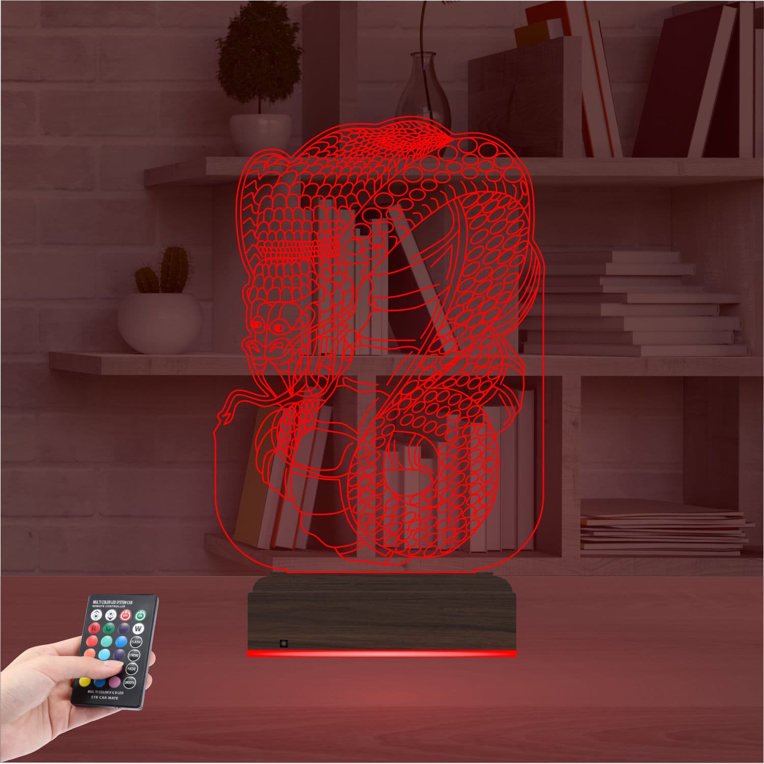 Кобра — 3D LED Ночник | Подарок мужчине или парню 5