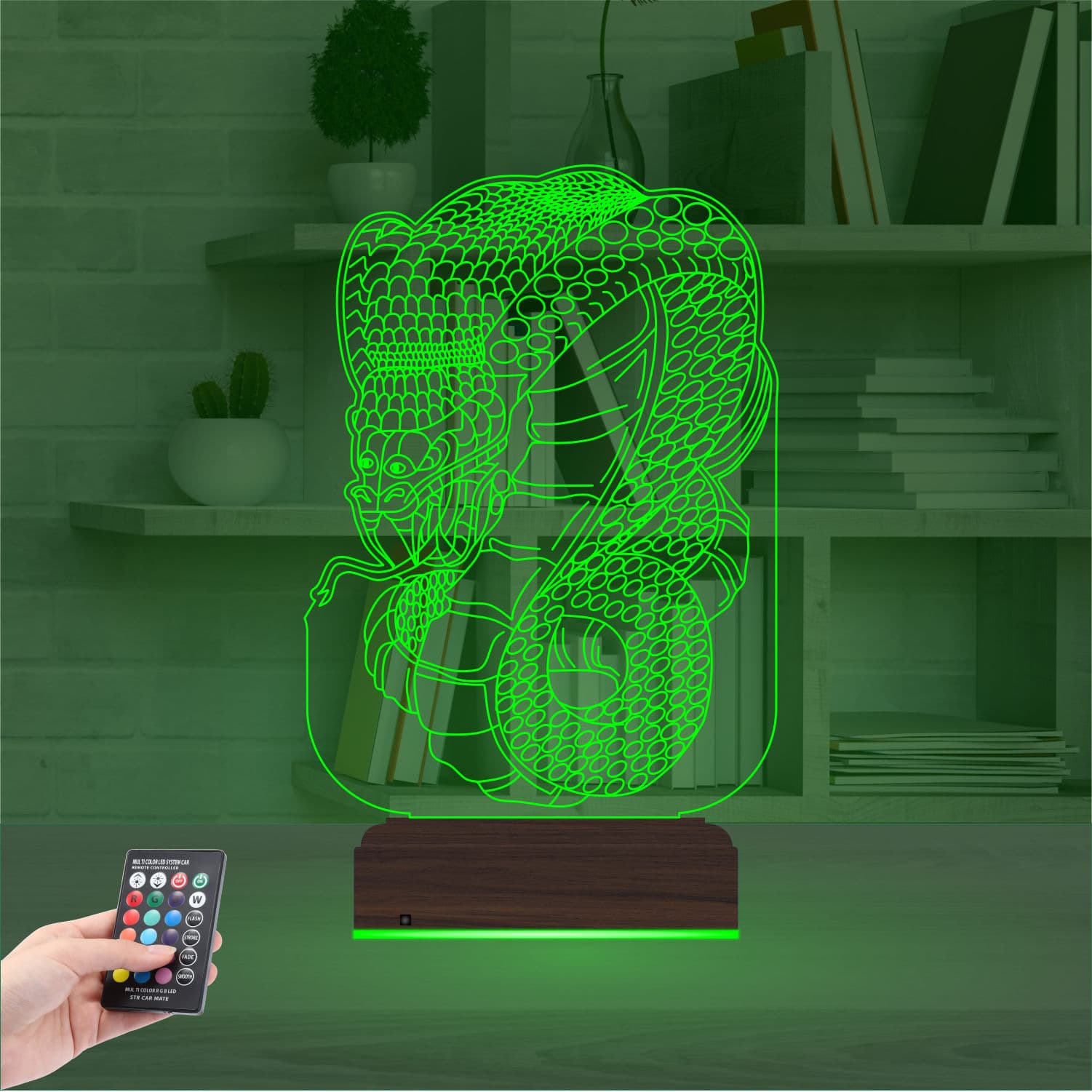 Кобра — 3D LED Ночник | Подарок мужчине или парню 6