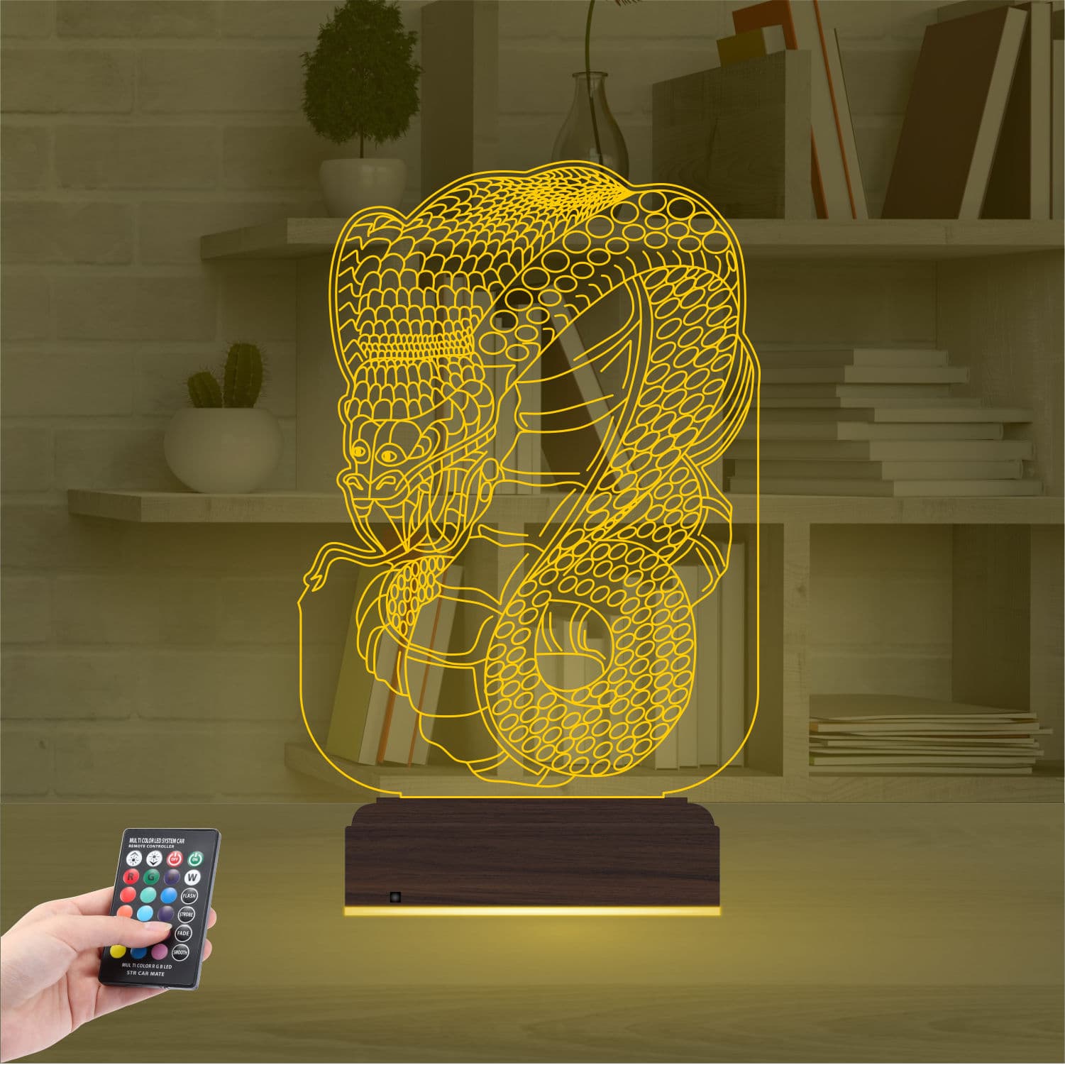 Кобра — 3D LED Ночник | Подарок мужчине или парню 8