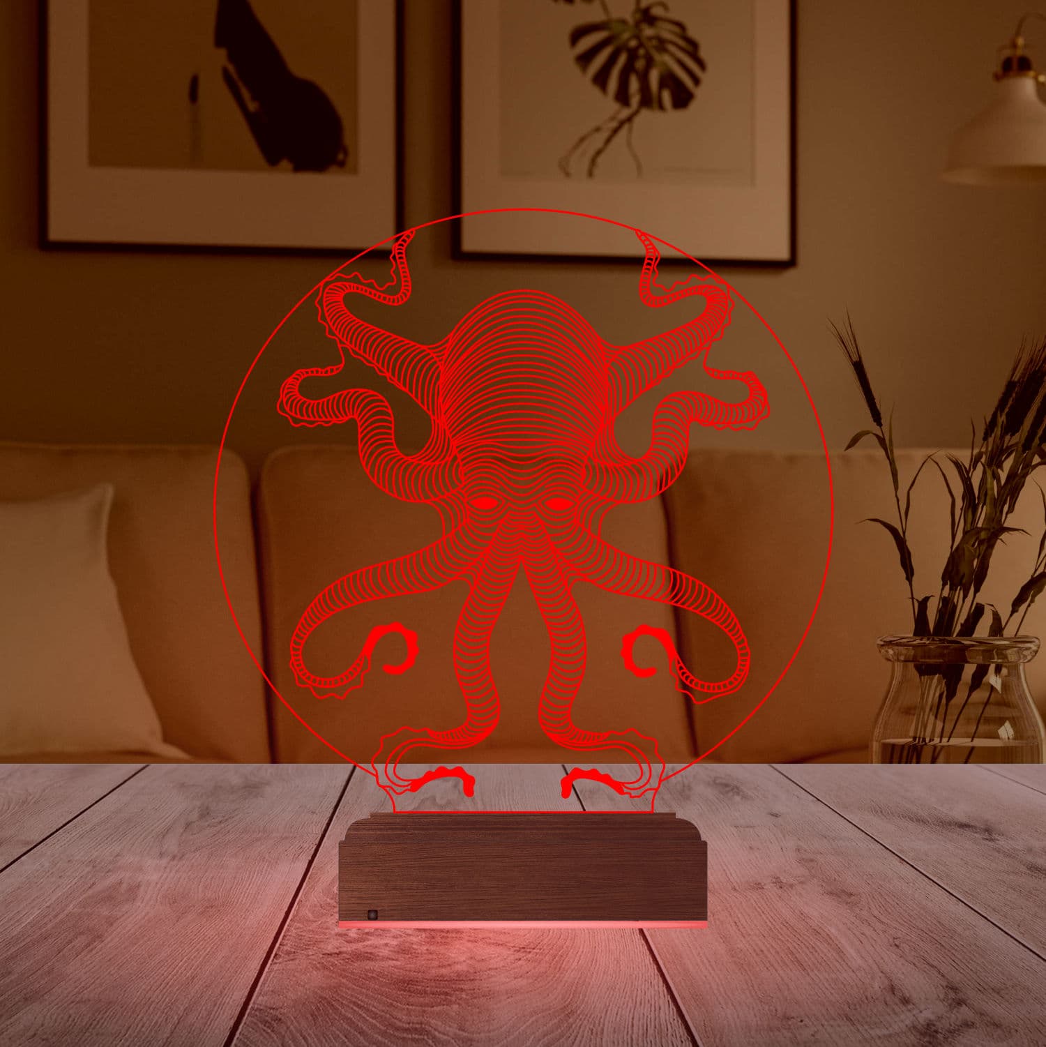 Осьминог — 3D LED Ночник | Оригинальный подарок 4