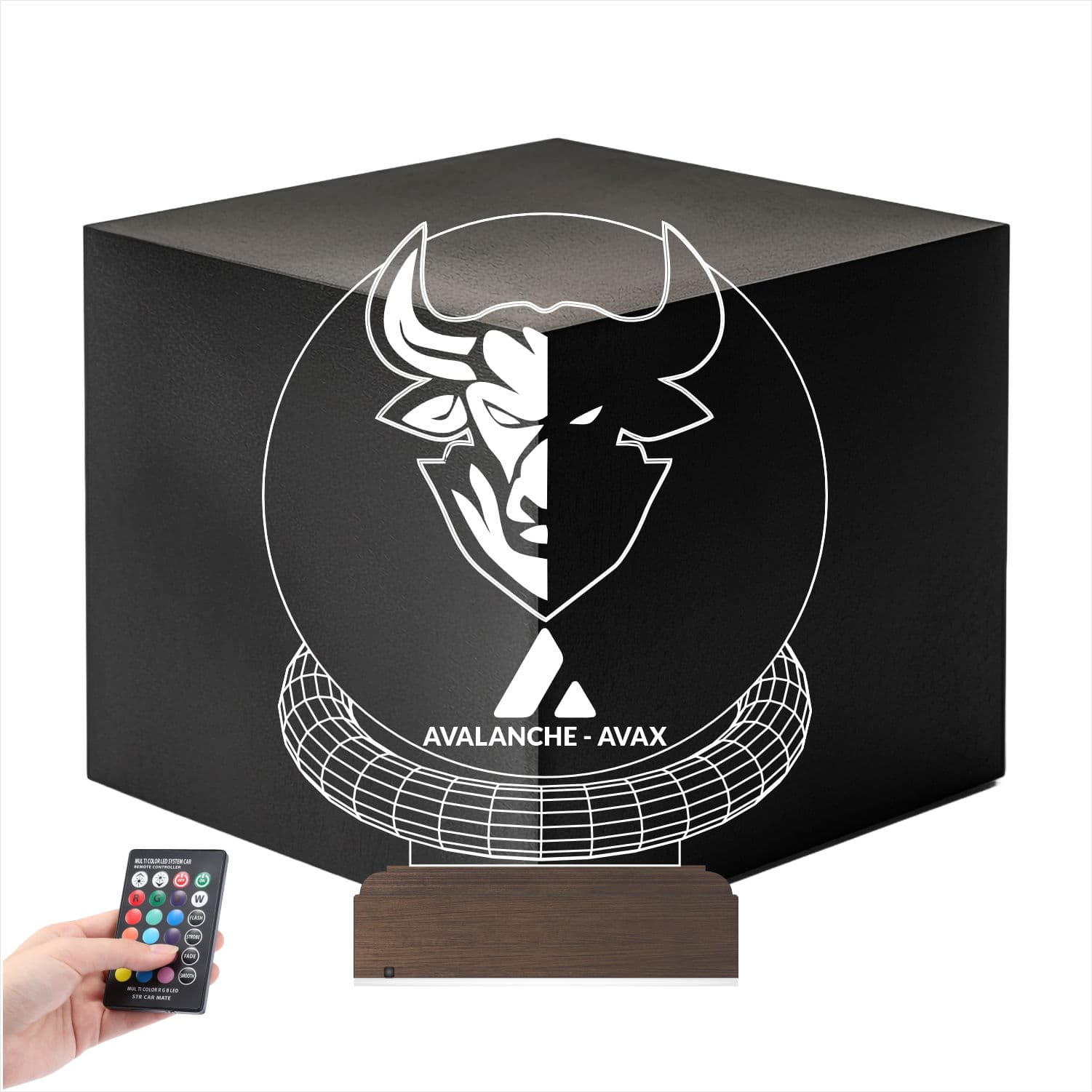 Бык Avalanche AVAX — 3D LED Ночник | Подарок трейдеру 1