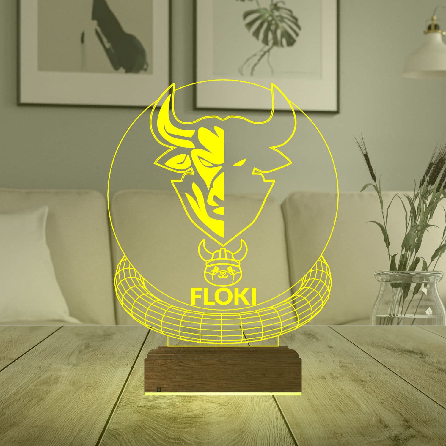 Floki и Бык — 3D LED Ночник | Подарок трейдеру 6