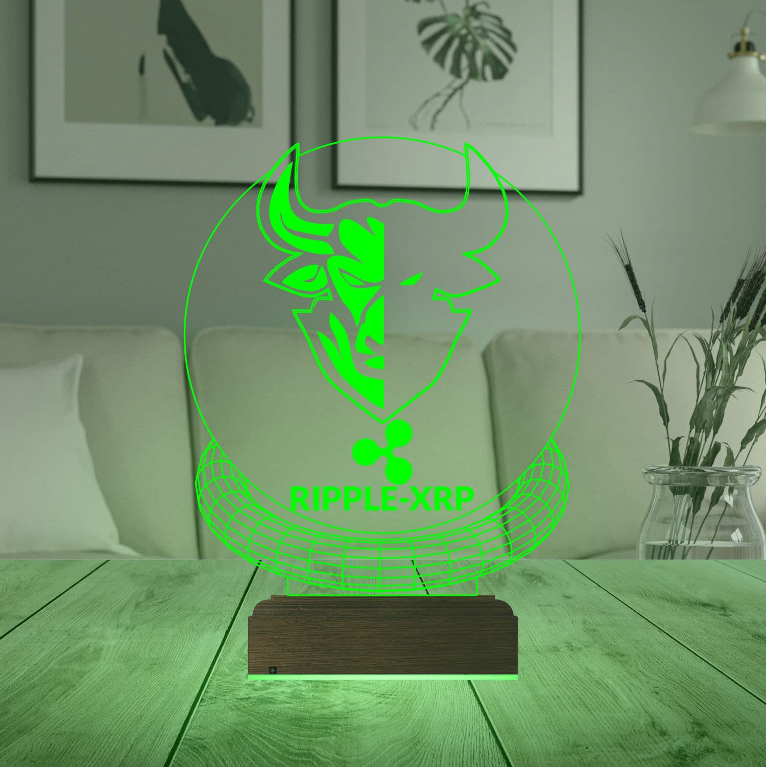 Ripple XRP Бык — 3D LED Ночник | Подарок трейдеру 7