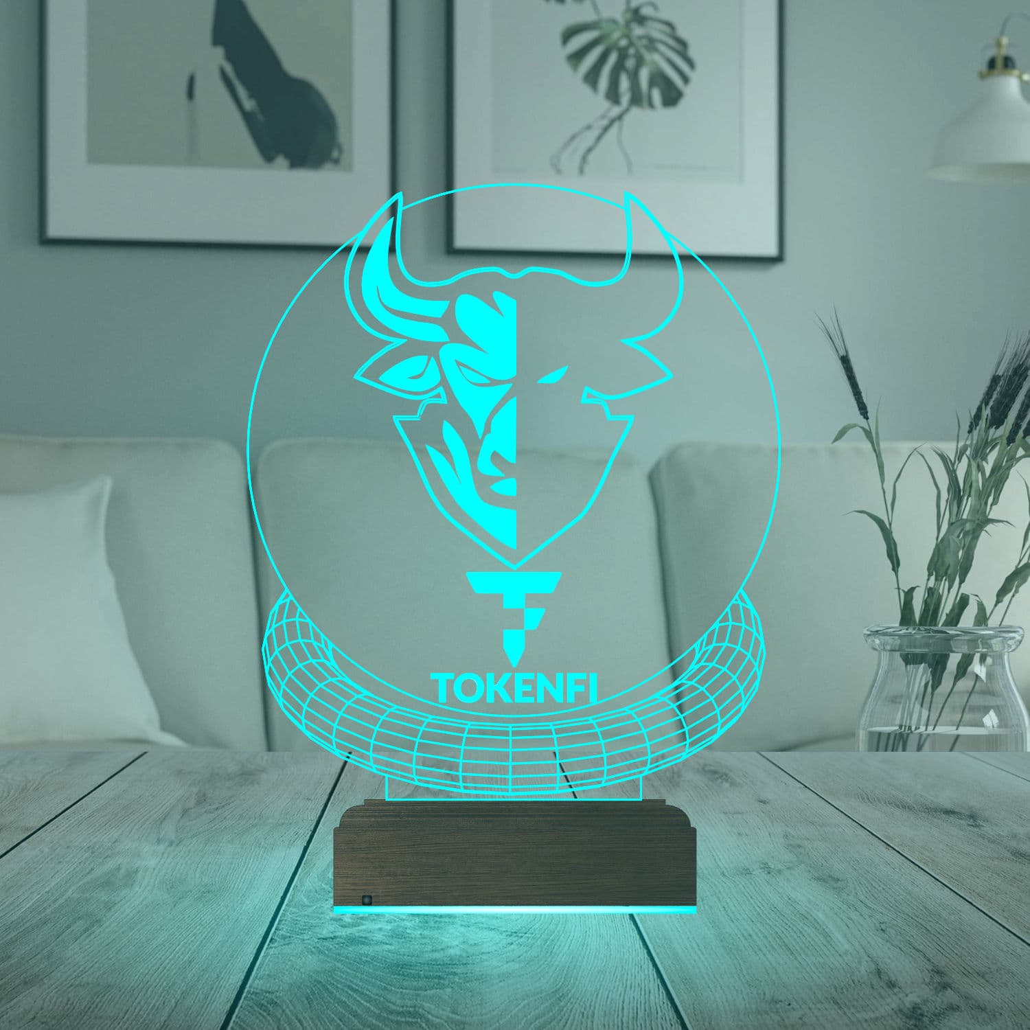 Бык TokenFi — 3D LED Ночник | Подарок трейдеру и инвестору 3