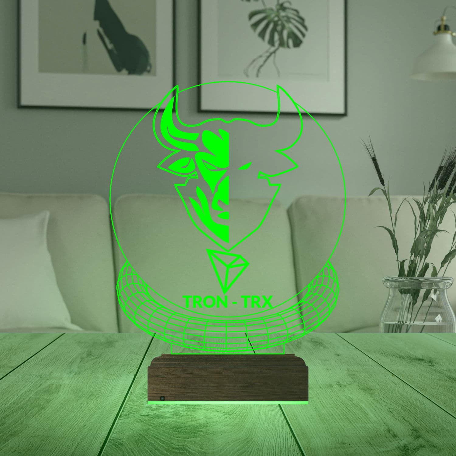 TRON TRX Бык — 3D LED Ночник | Подарок трейдеру 7