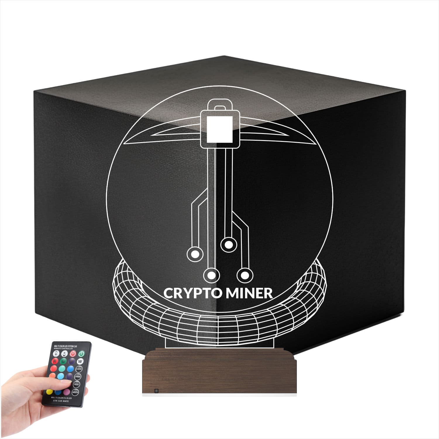 Крипто-майнер — 3D LED Ночник | Подарок IT-специалисту 1