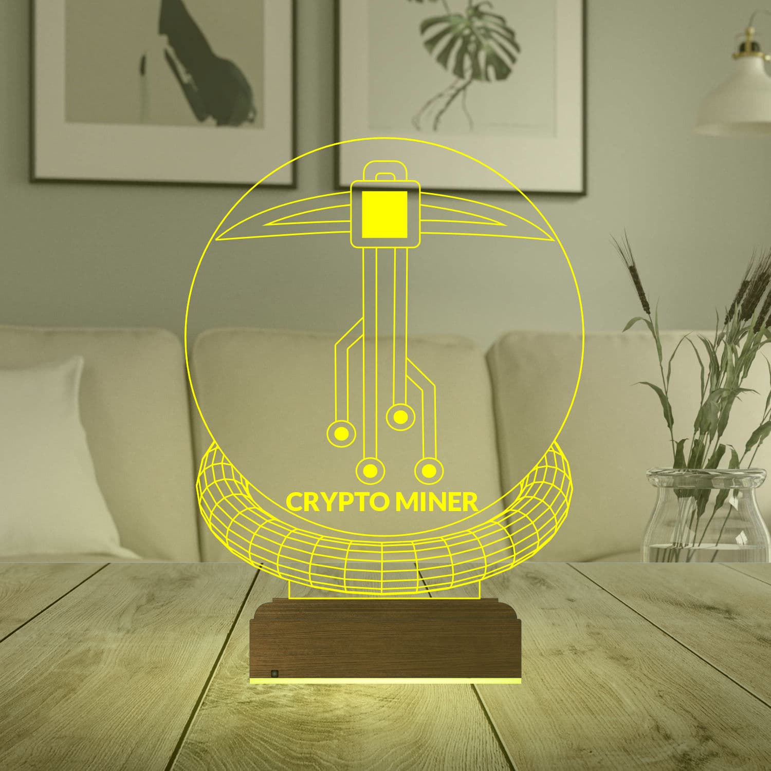 Крипто-майнер — 3D LED Ночник | Подарок IT-специалисту 6