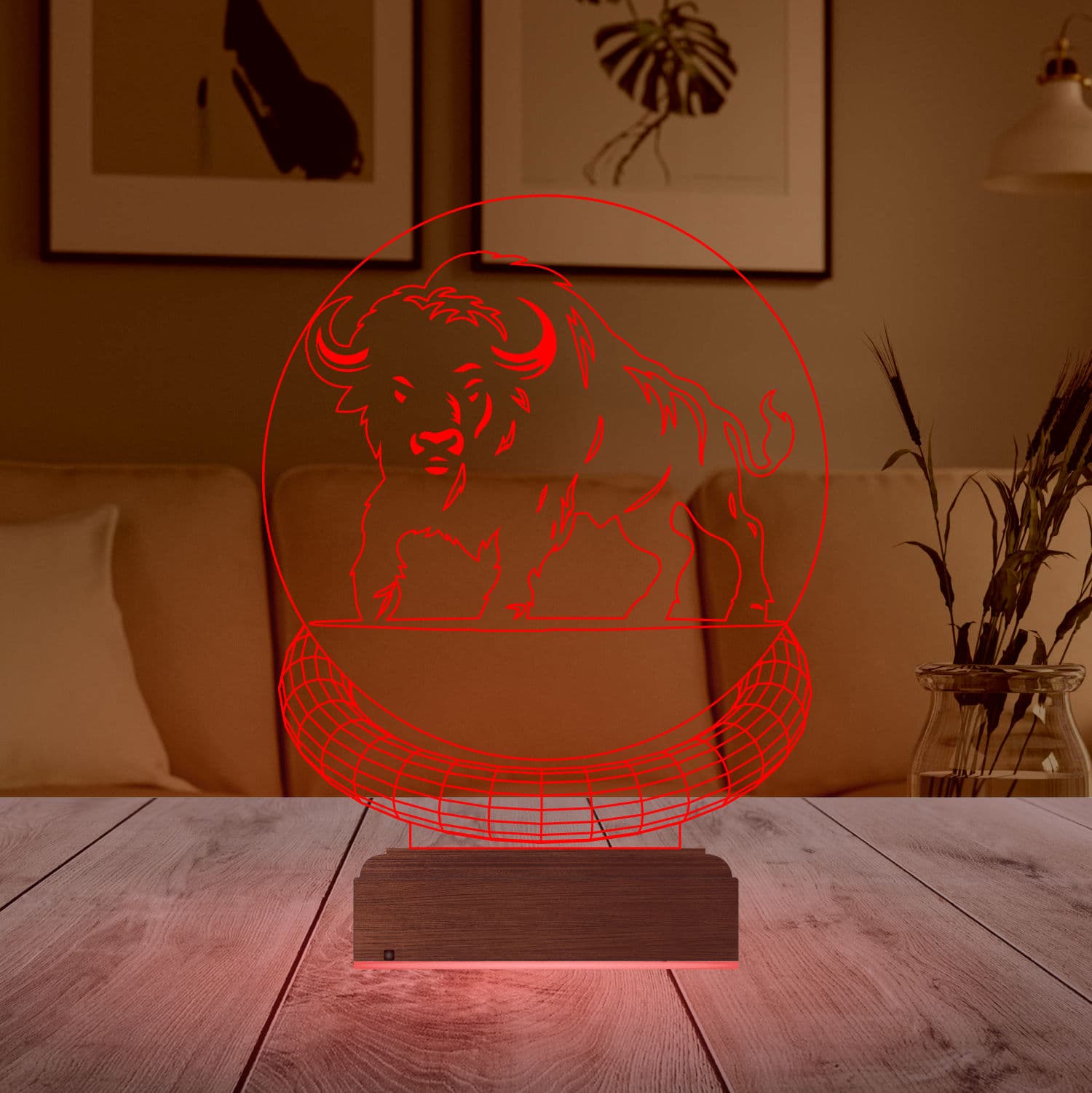 Бизон — 3D LED Ночник | Подарок мужчине 4