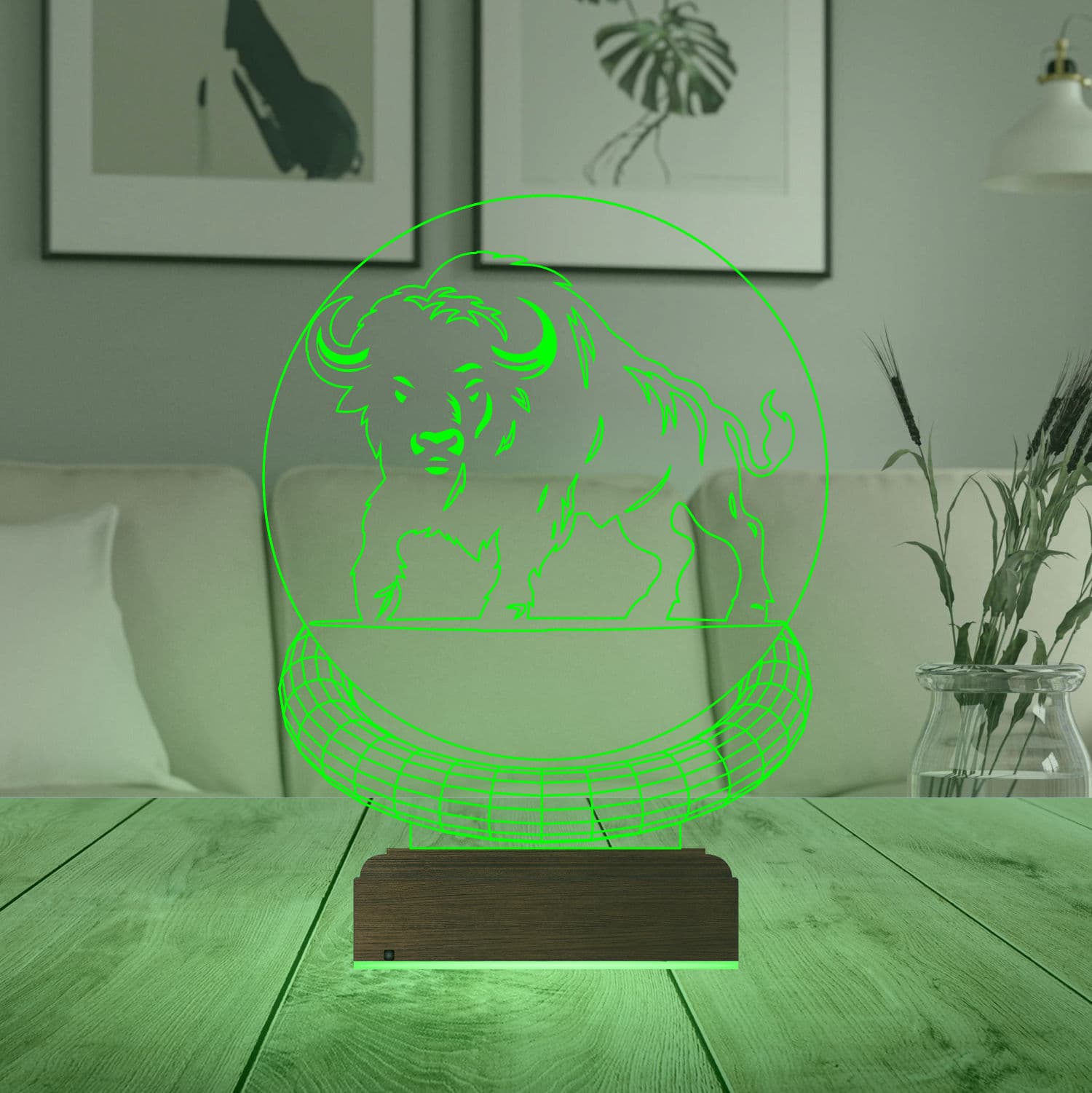 Бизон — 3D LED Ночник | Подарок мужчине 7