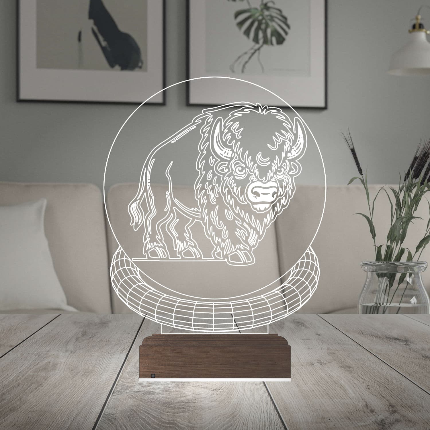 Бизон — 3D LED Ночник | Подарок мужчине 2