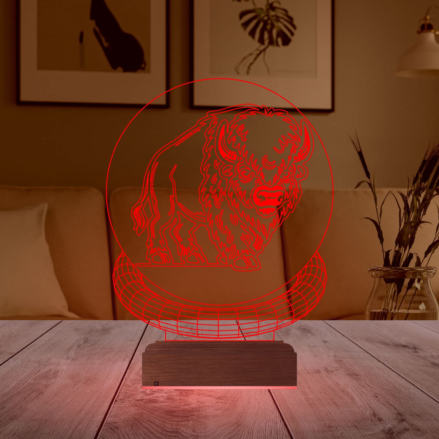 Бизон — 3D LED Ночник | Подарок мужчине 4