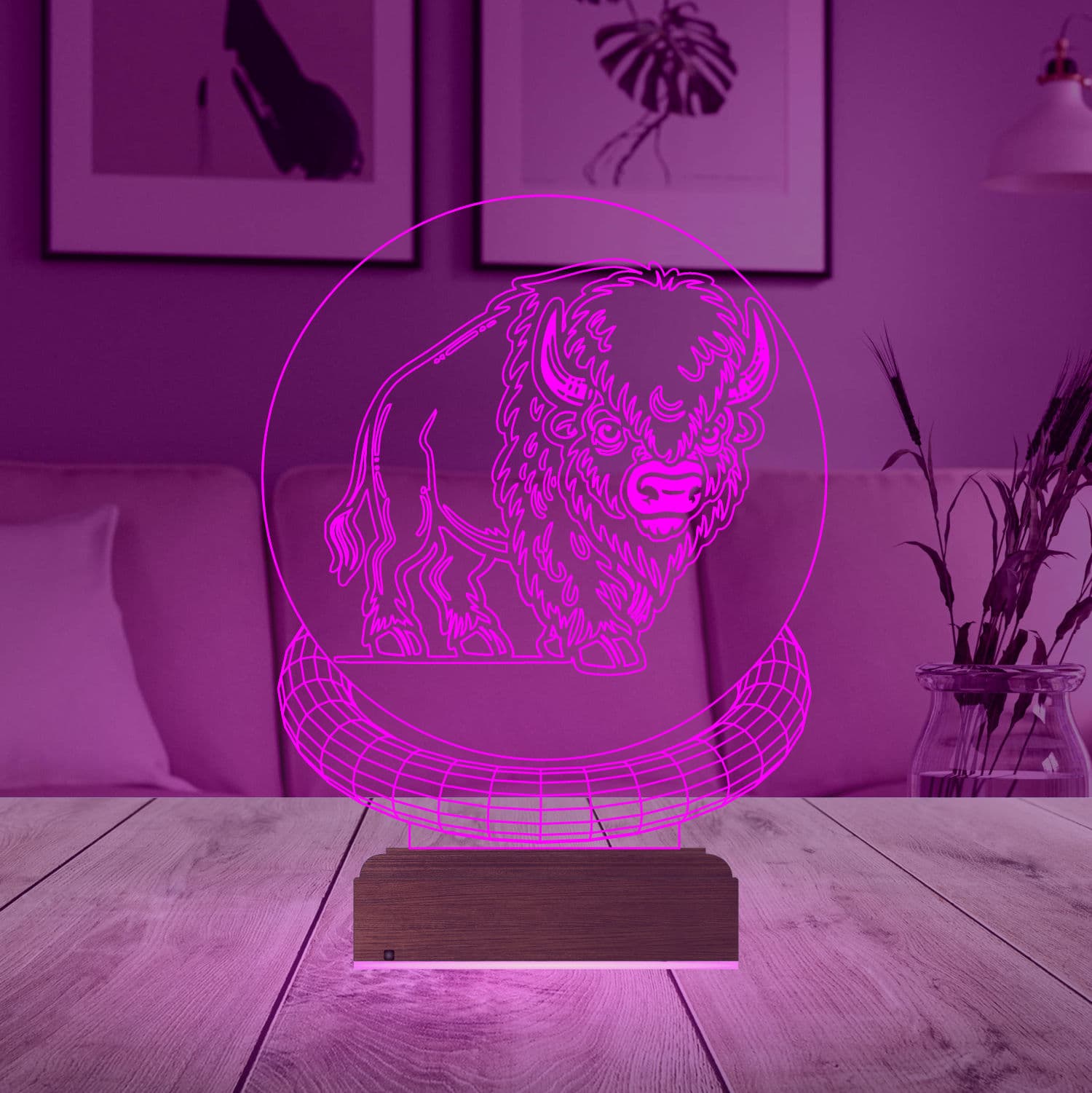 Бизон — 3D LED Ночник | Подарок мужчине 5