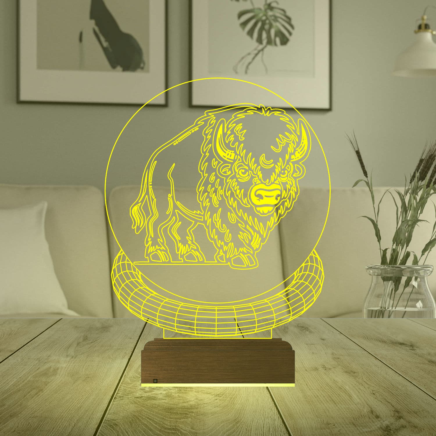 Бизон — 3D LED Ночник | Подарок мужчине 6