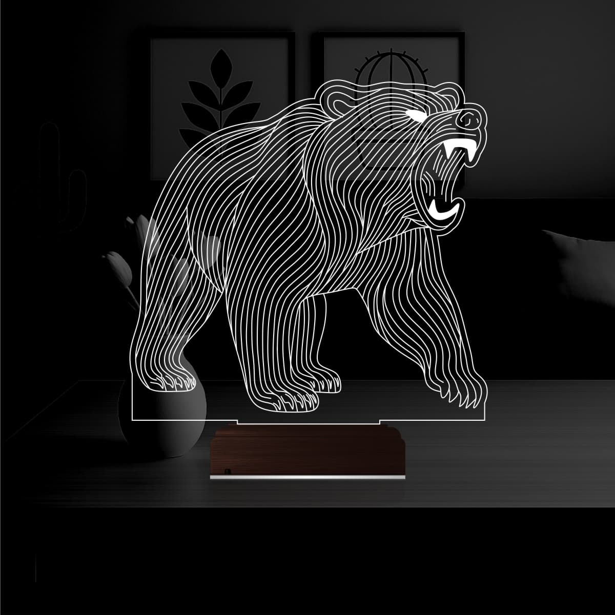 Медведь — 3D LED Ночник | Подарок мужчине 1