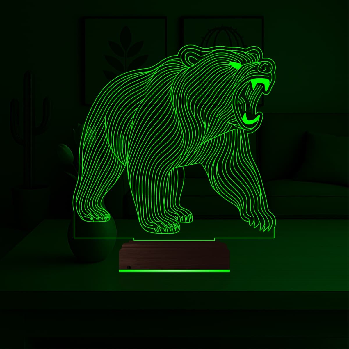 Медведь — 3D LED Ночник | Подарок мужчине 4