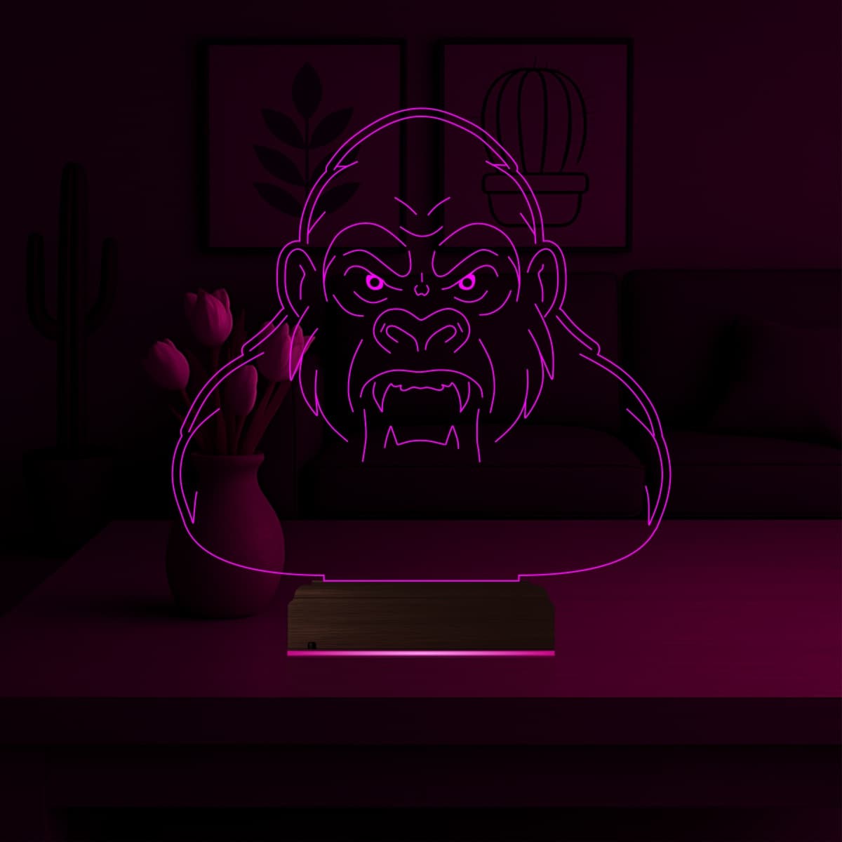 Горилла — 3D LED Ночник | Подарок мужчине 3