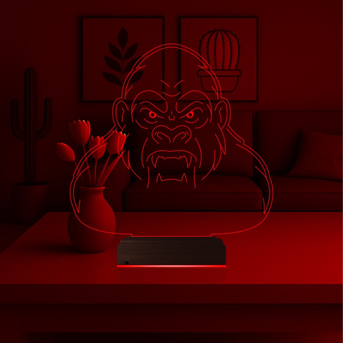 Горилла — 3D LED Ночник | Подарок мужчине 5