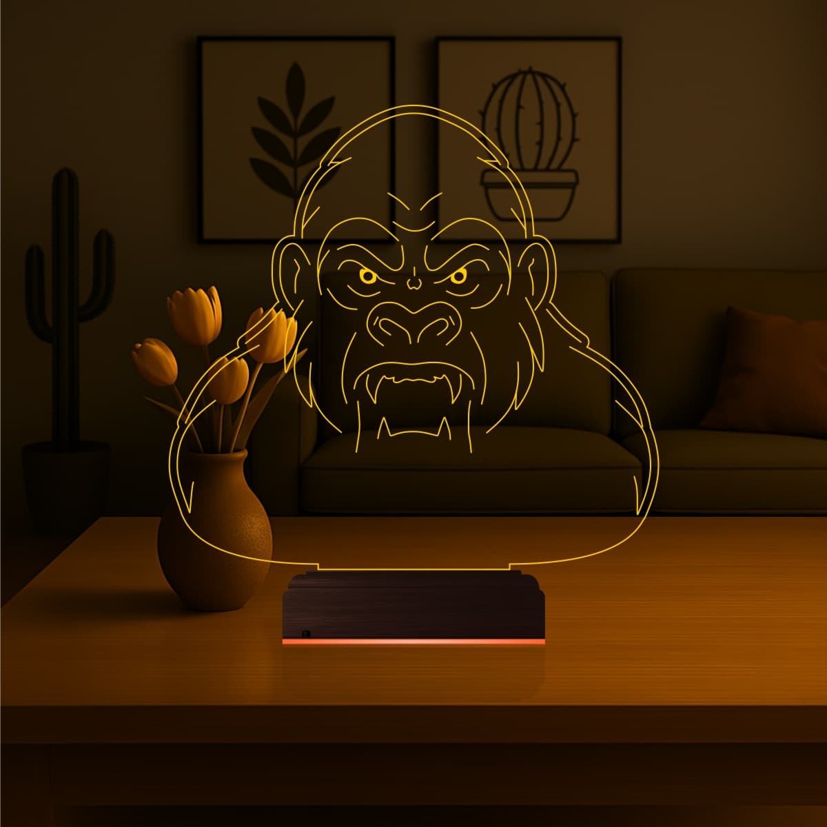 Горилла — 3D LED Ночник | Подарок мужчине 6