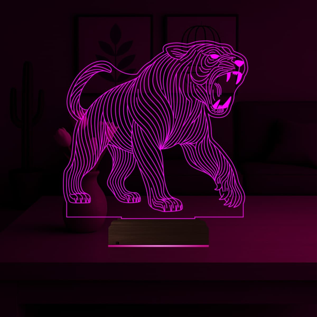 Тигр — 3D LED Ночник | Подарок мужчине 3