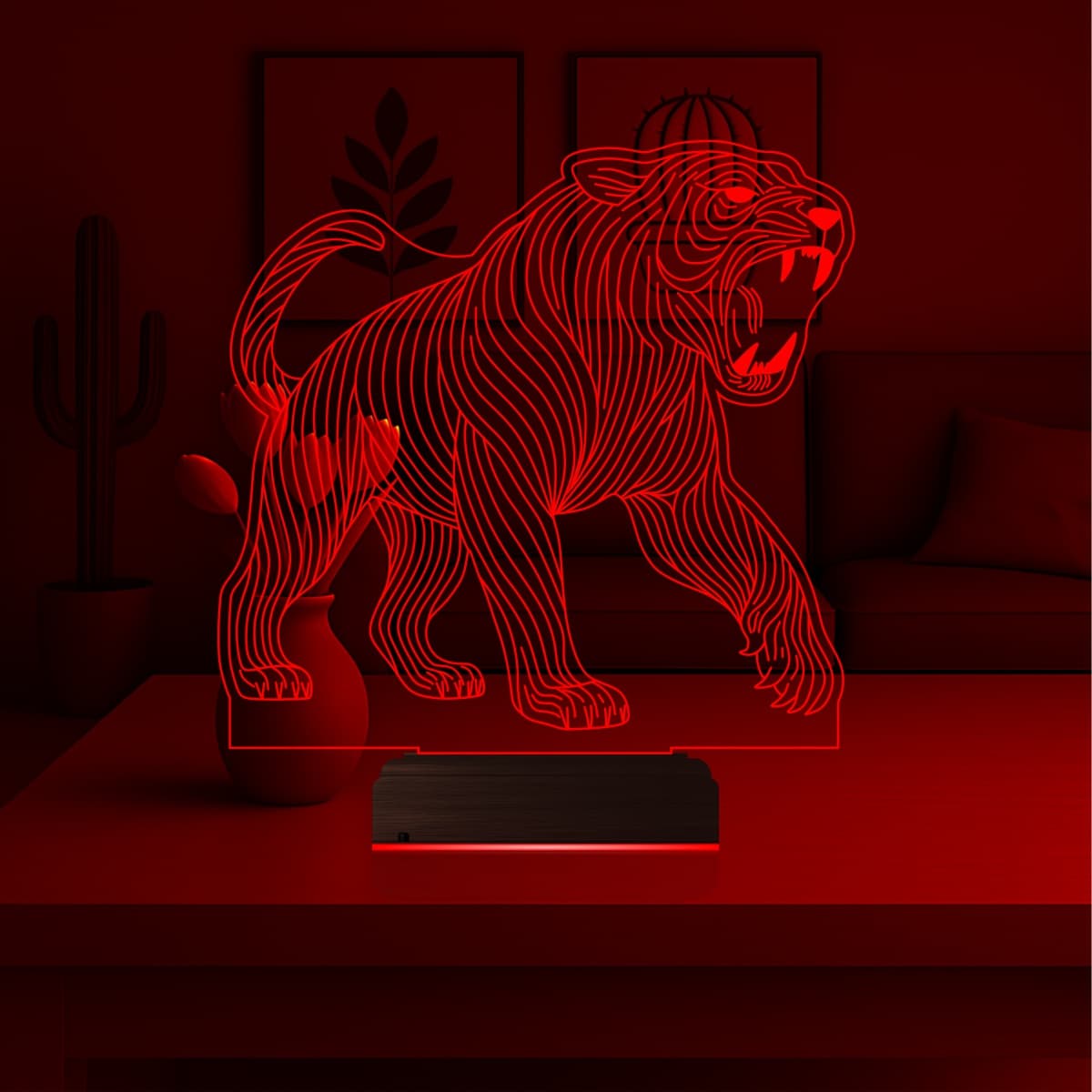 Тигр — 3D LED Ночник | Подарок мужчине 5