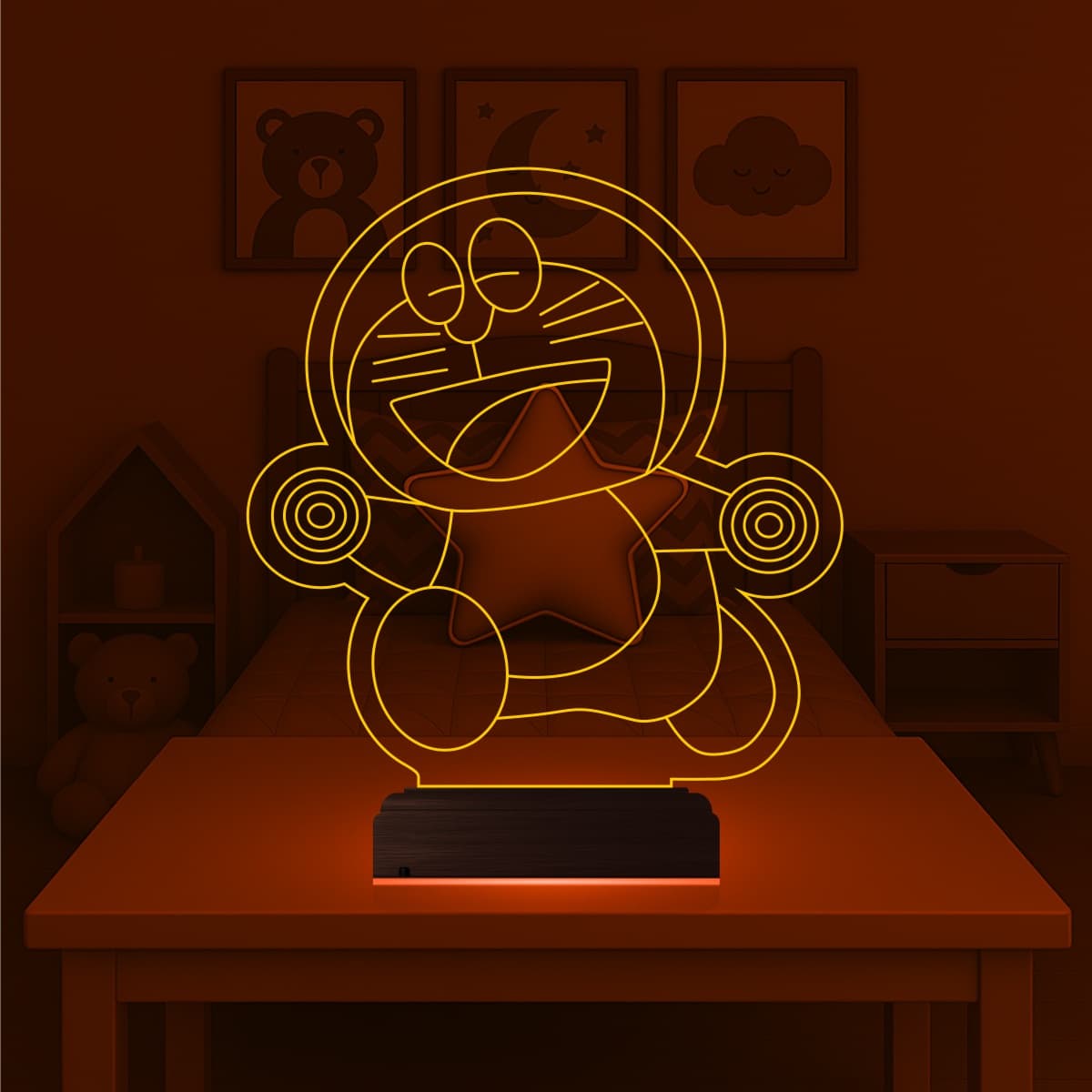 Дораэмон — 3D LED Ночник | Подарок ребенку 6