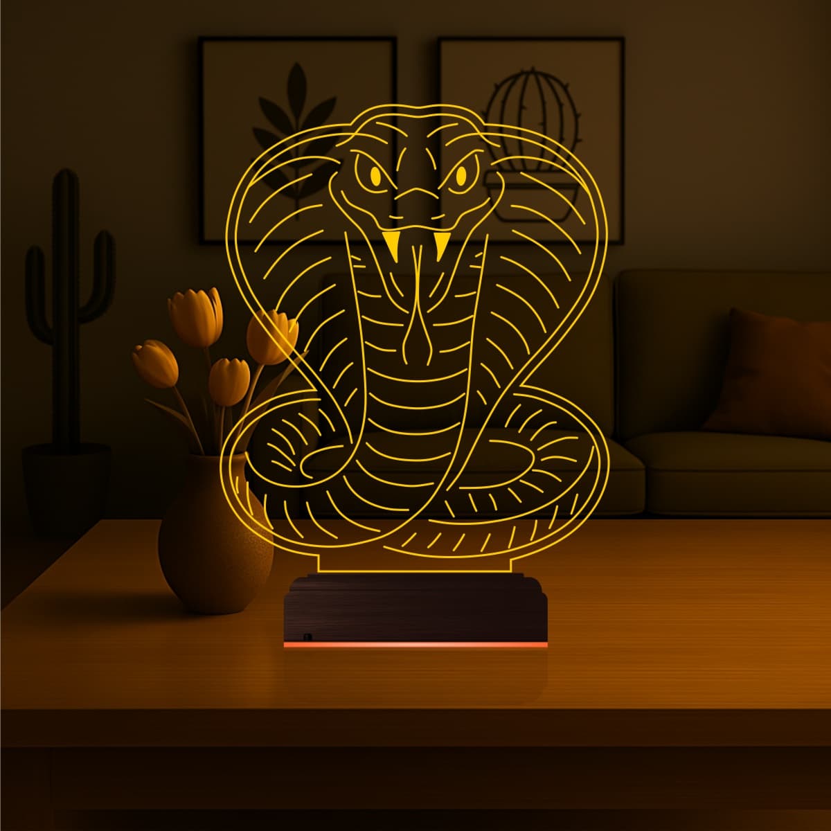 Кобра — 3D LED Ночник | Подарок мужчине 6