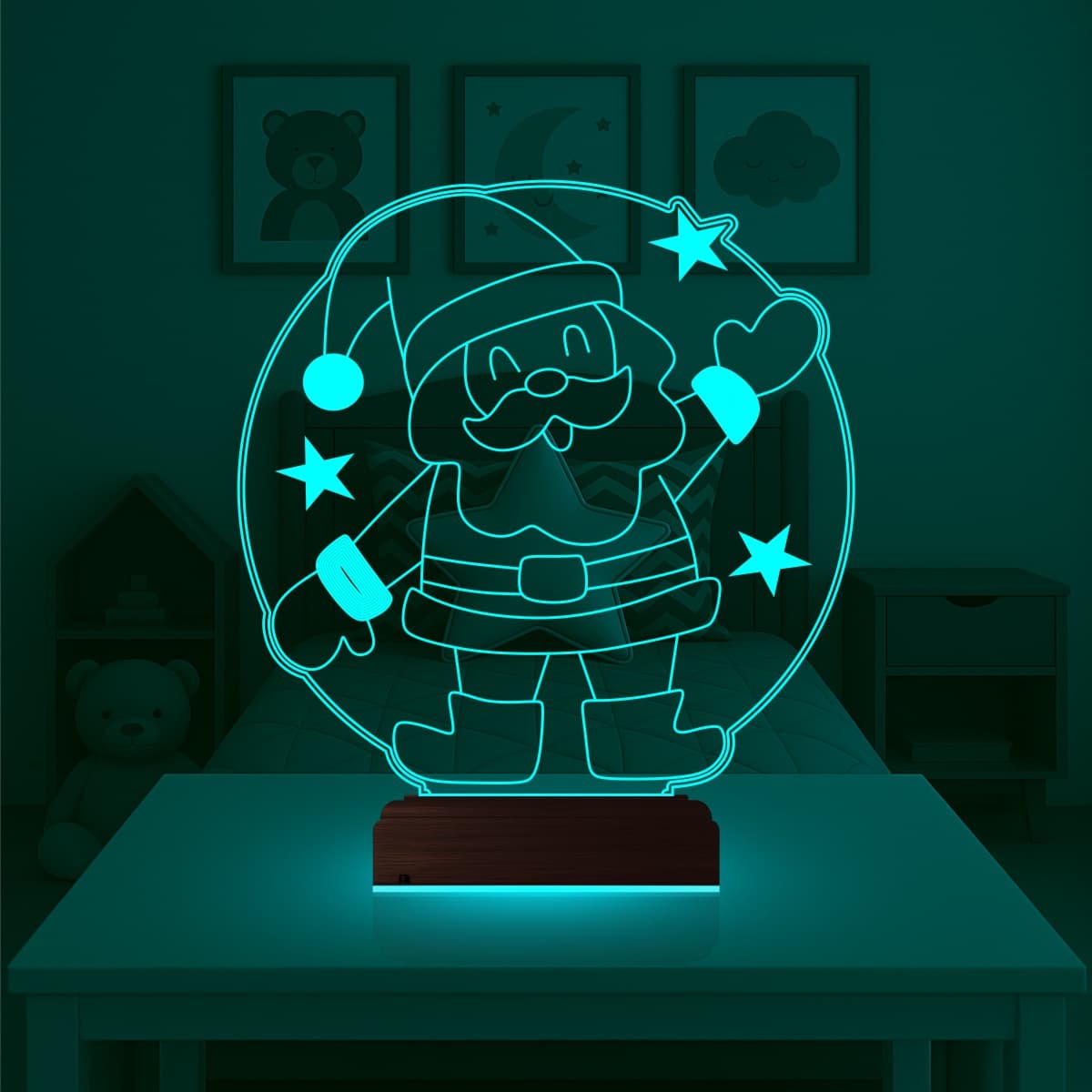 Санта-Клаус — 3D LED Ночник | Подарок на Новый год 2