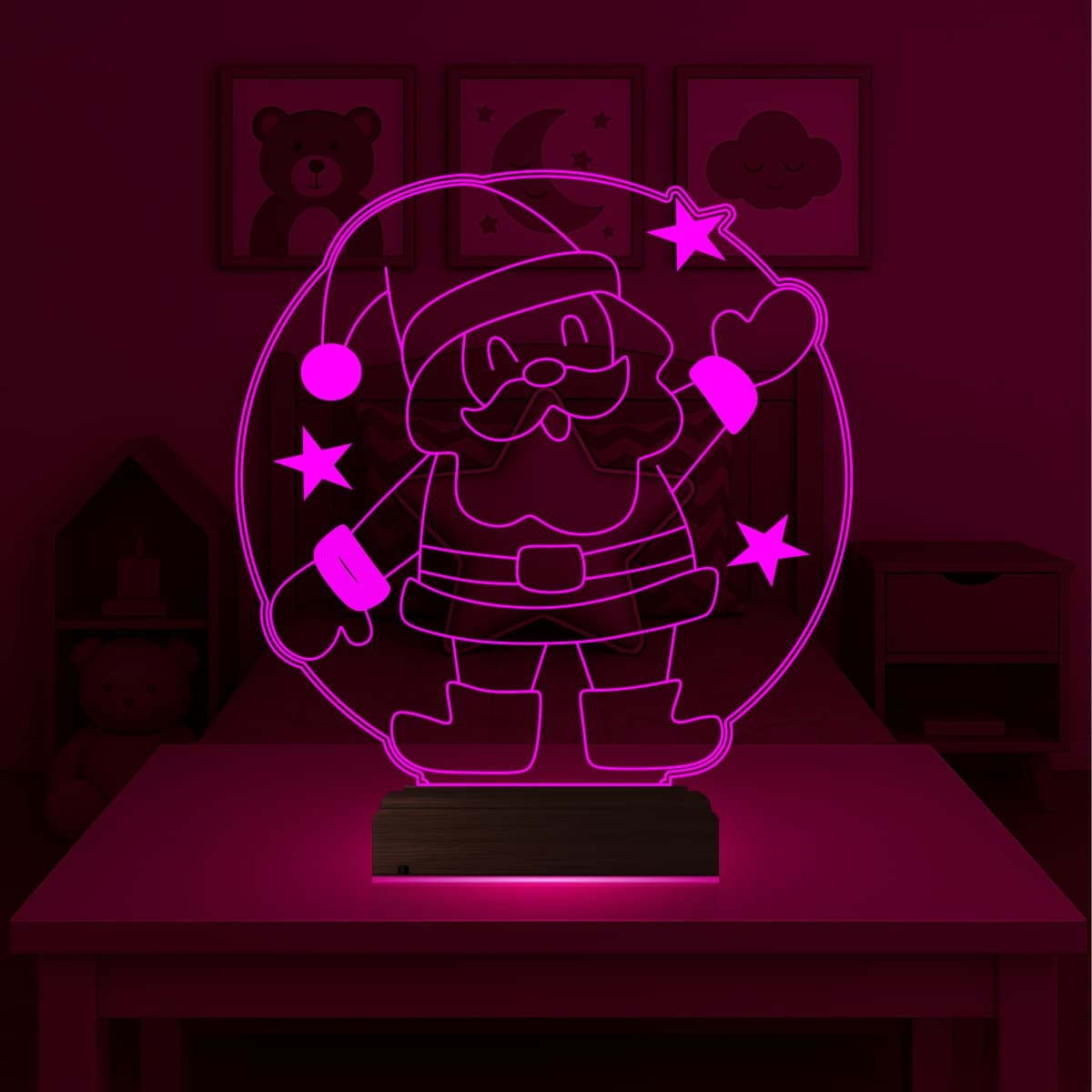 Санта-Клаус — 3D LED Ночник | Подарок на Новый год 5