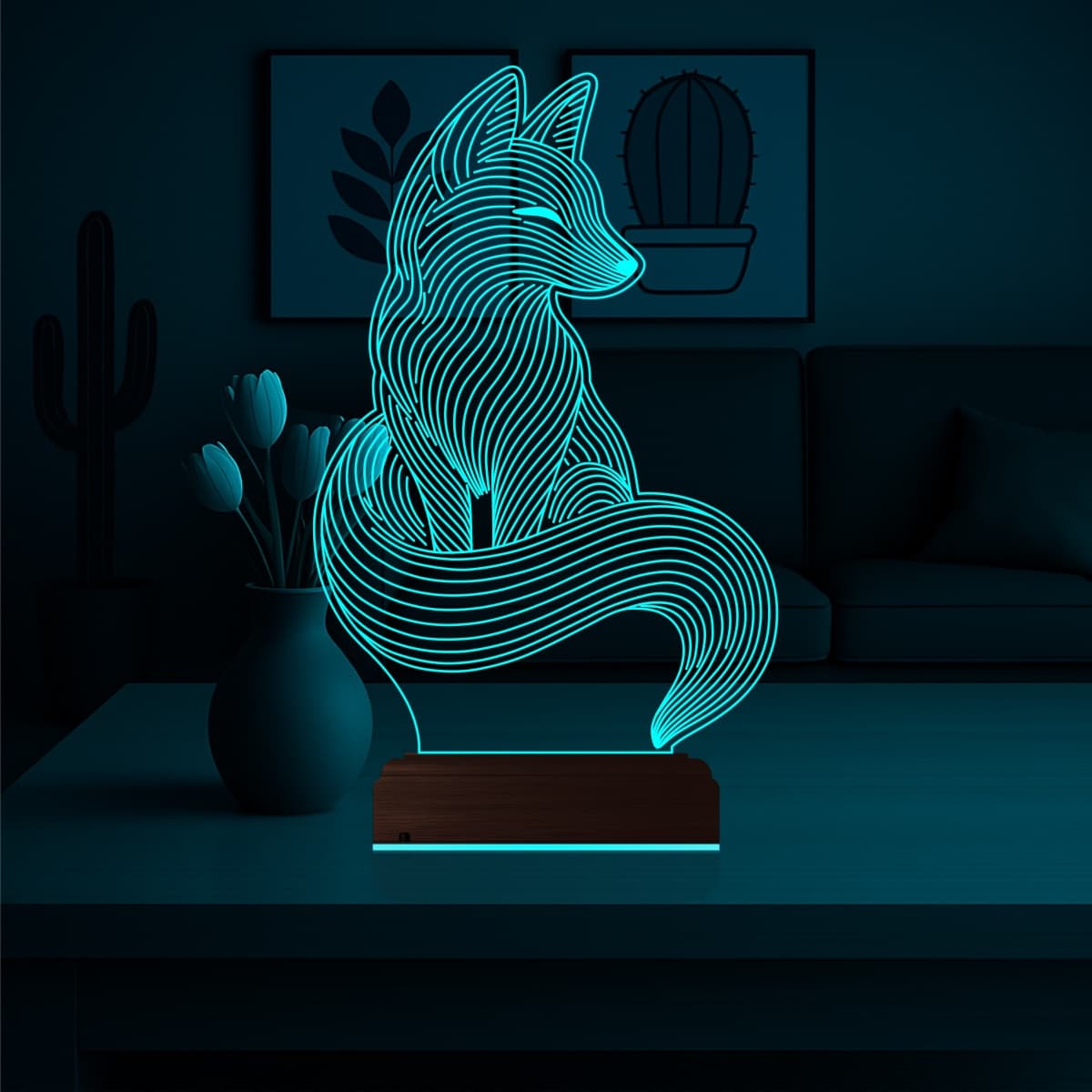 Лиса — 3D LED Ночник | Подарок любителям природы 2