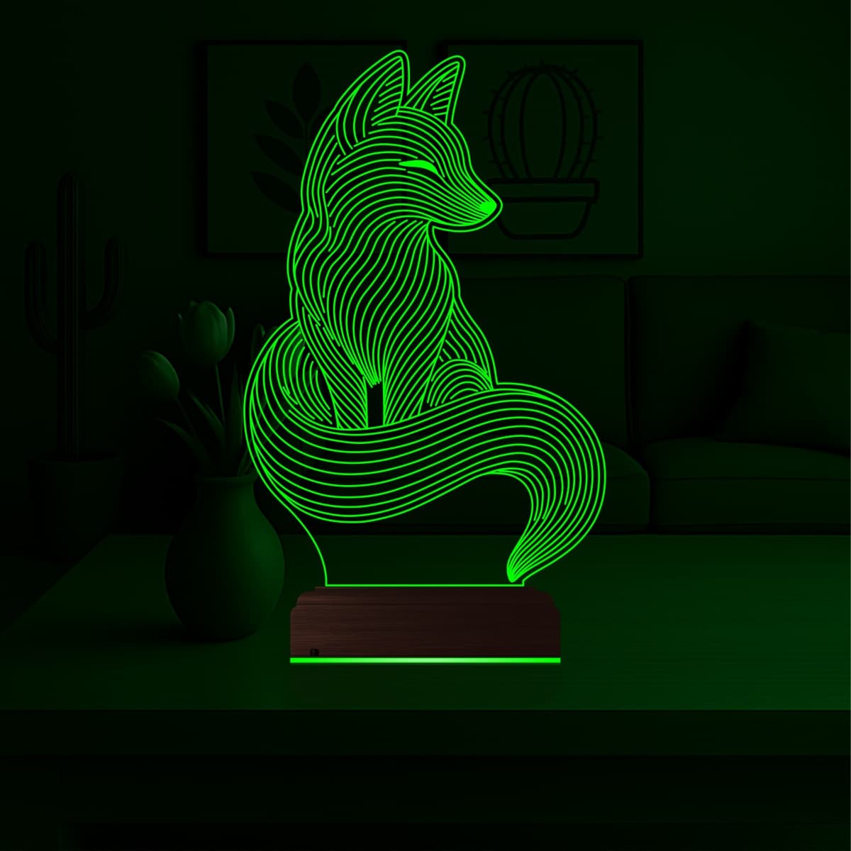 Лиса — 3D LED Ночник | Подарок любителям природы 4