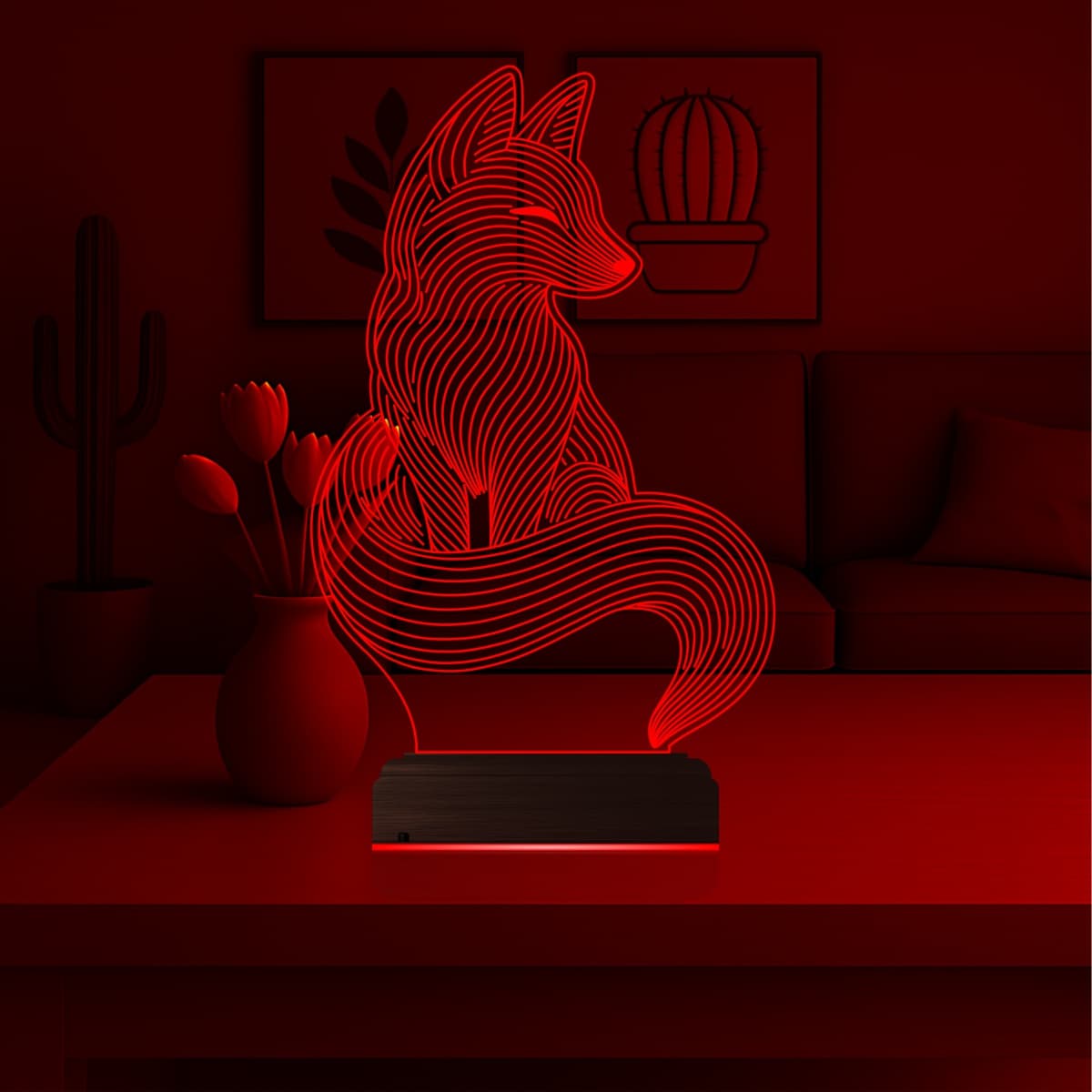 Лиса — 3D LED Ночник | Подарок любителям природы 5